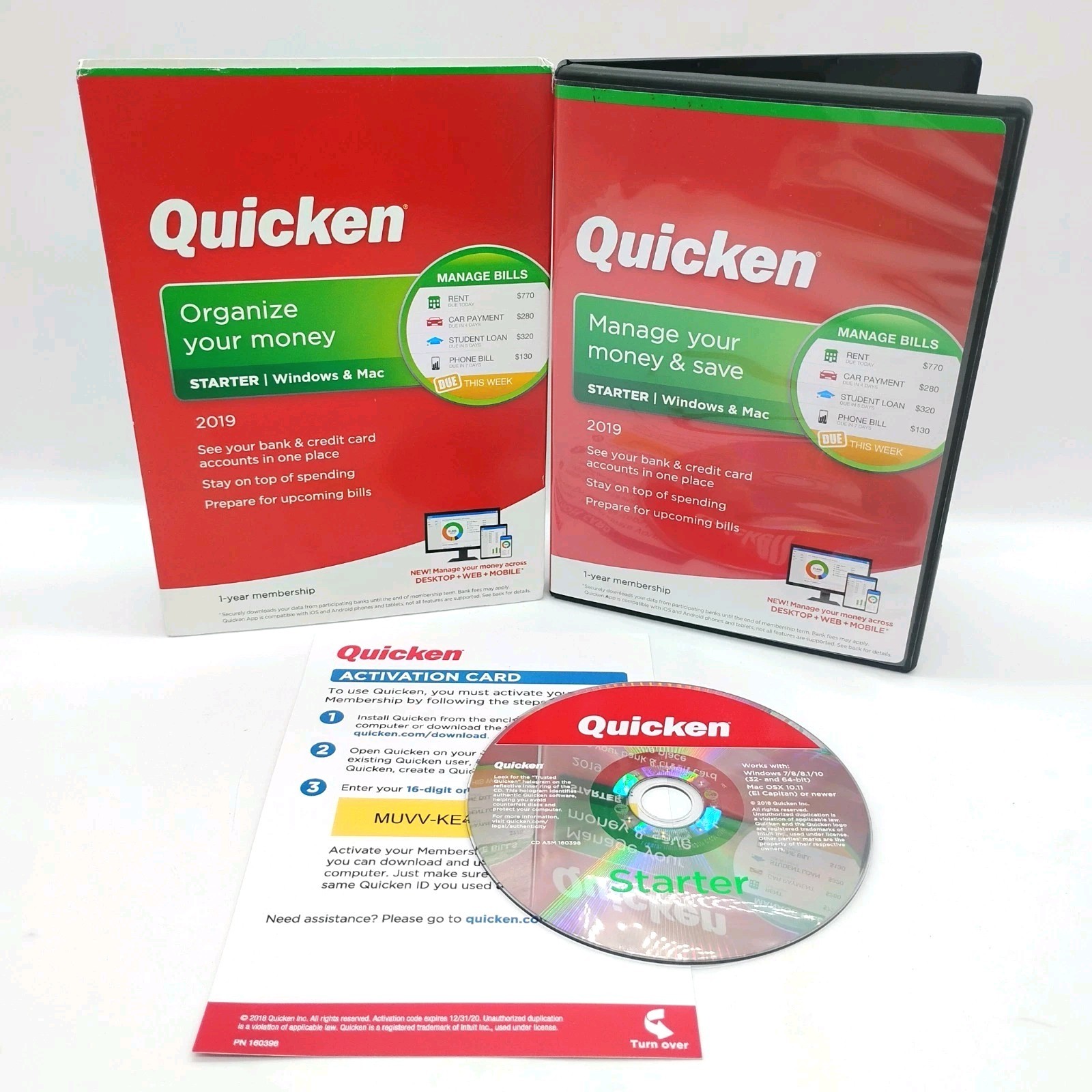 Intuit Quicken Starter Edition 2019 (Windows PC & Mac) Organize Your Money