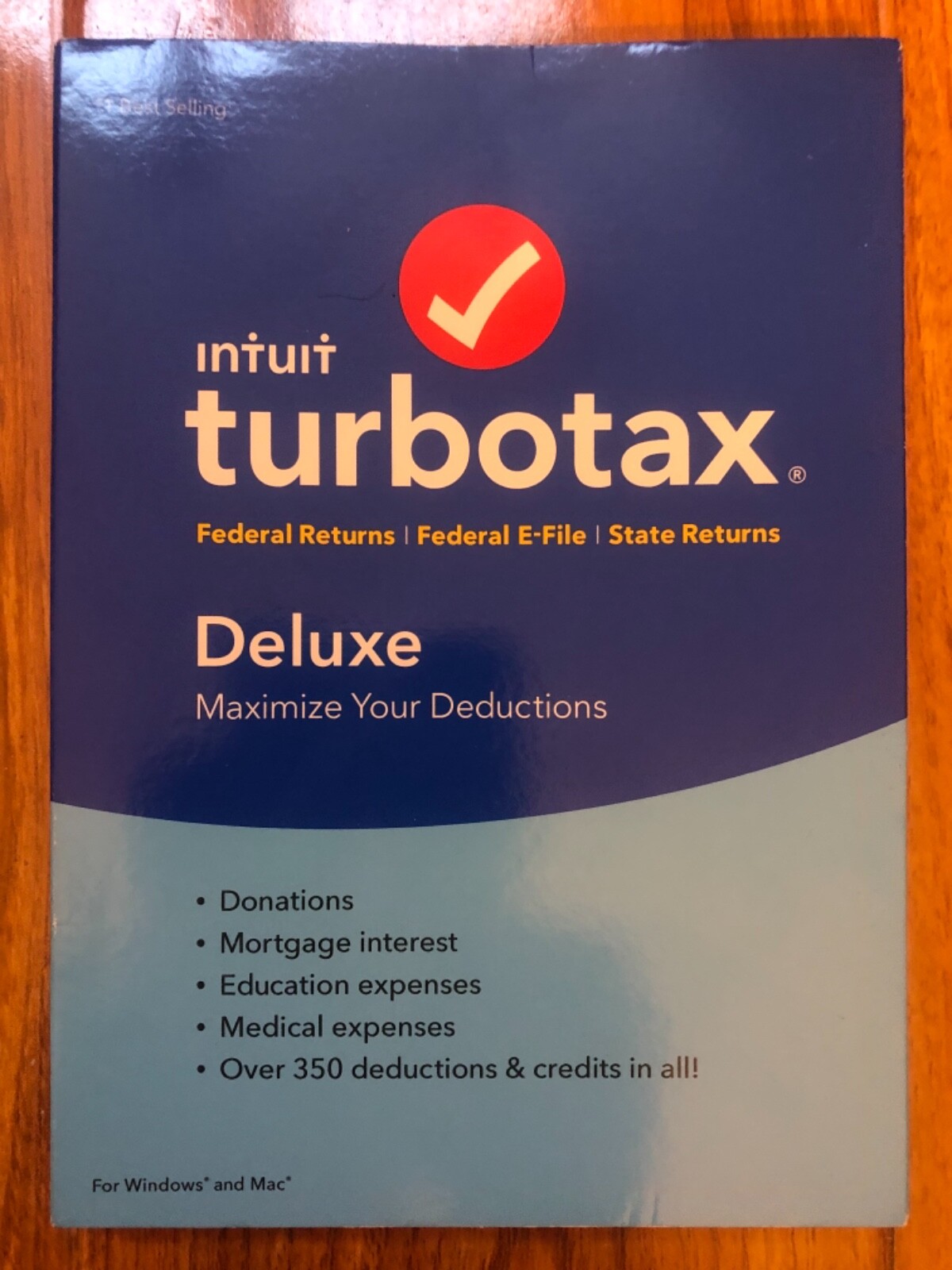 Intuit Turbotax Deluxe + State 2018, New Open Box