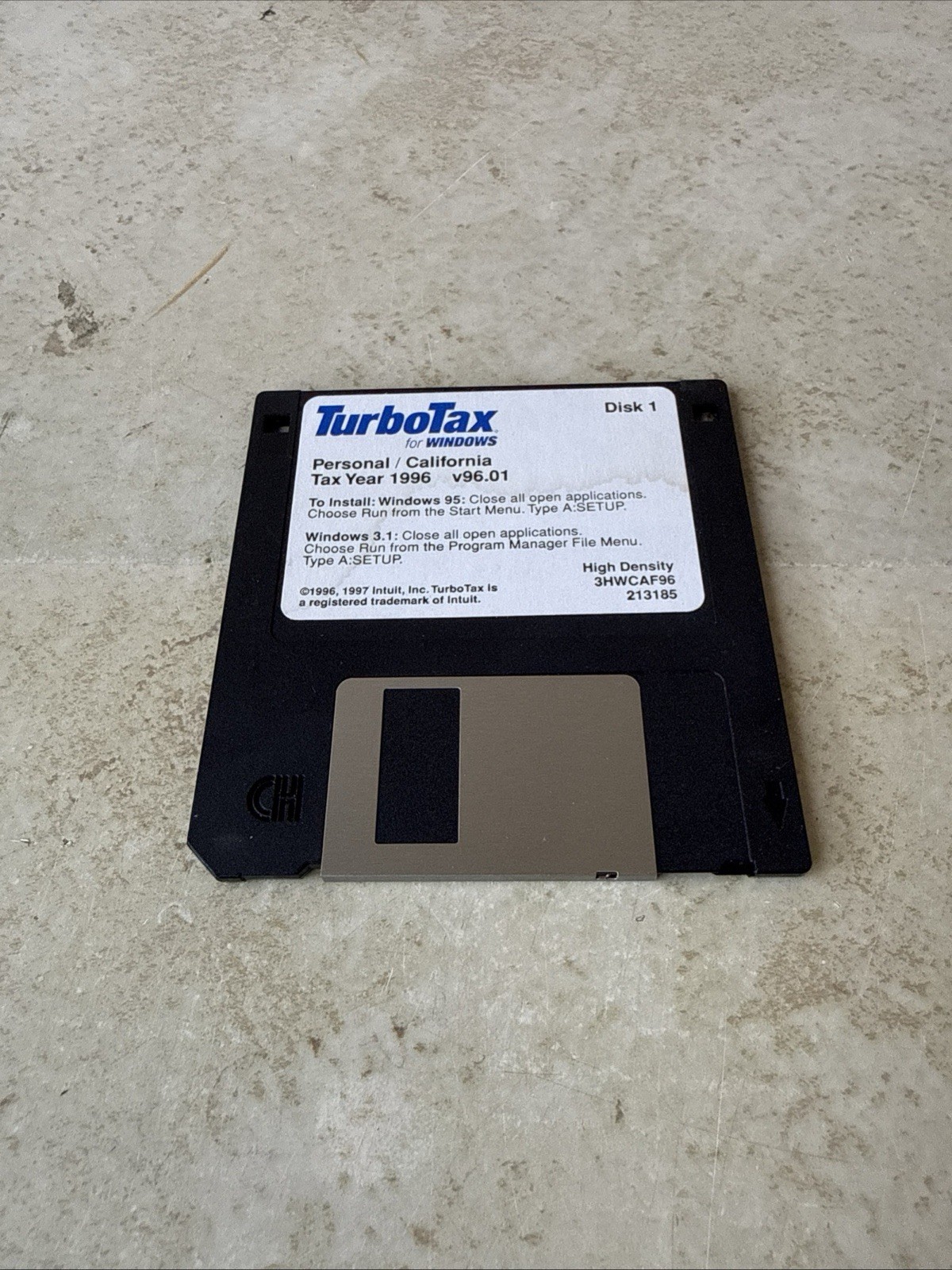 [Disk 1] TurboTax For Windows Personal/California Tax Year 1996 v96.01