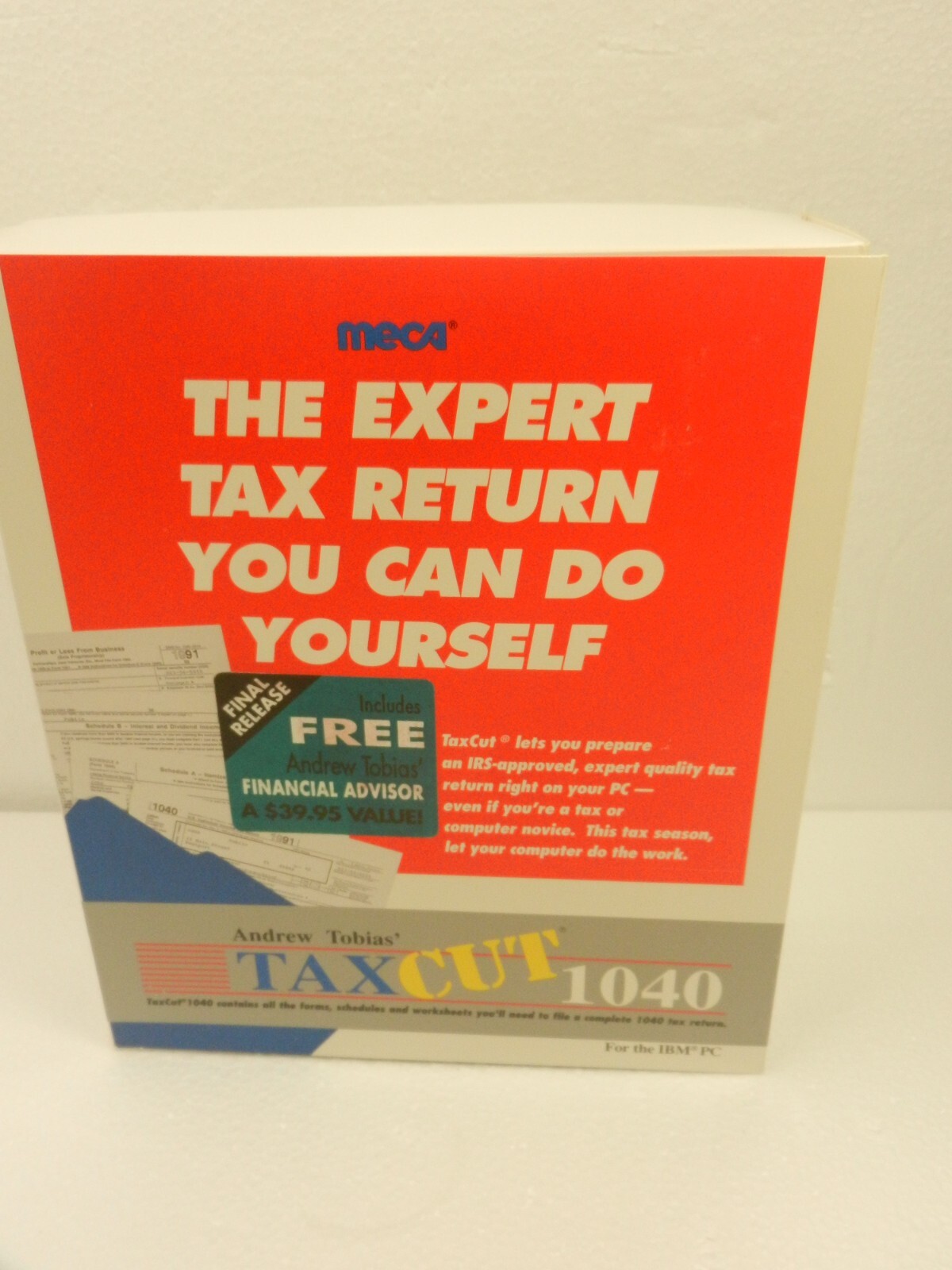 Vintage – Andrew Tobias Tax Cut 1040 MECA Software 3.25” Disks for Windows