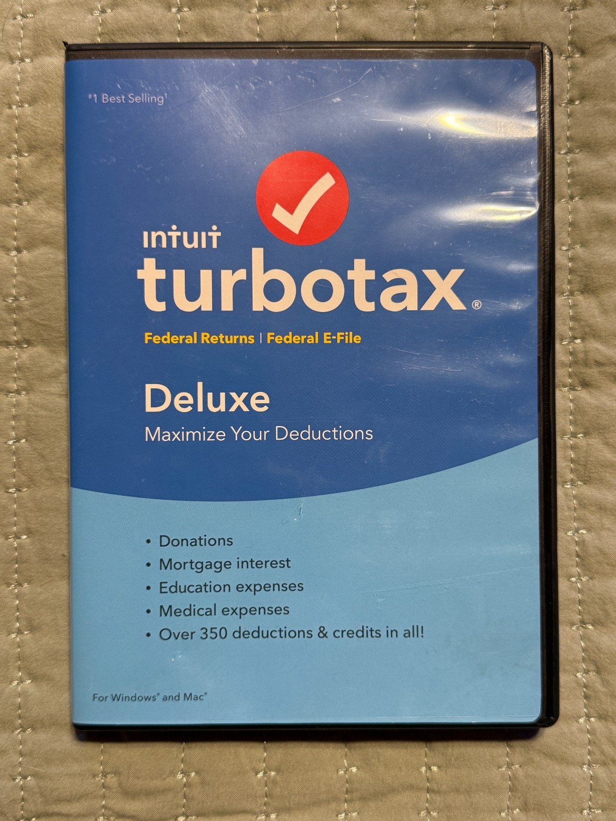 Intuit TurboTax Deluxe CD IRS Federal E-File Return Tax Preparation Win & Mac
