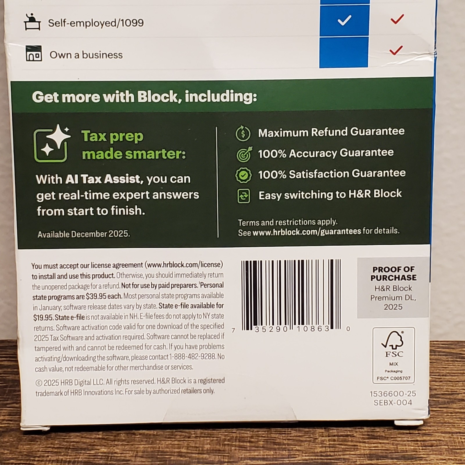 H&R Block 2025 Premium Fed & State Tax Software For PC/Mac (Key Card)