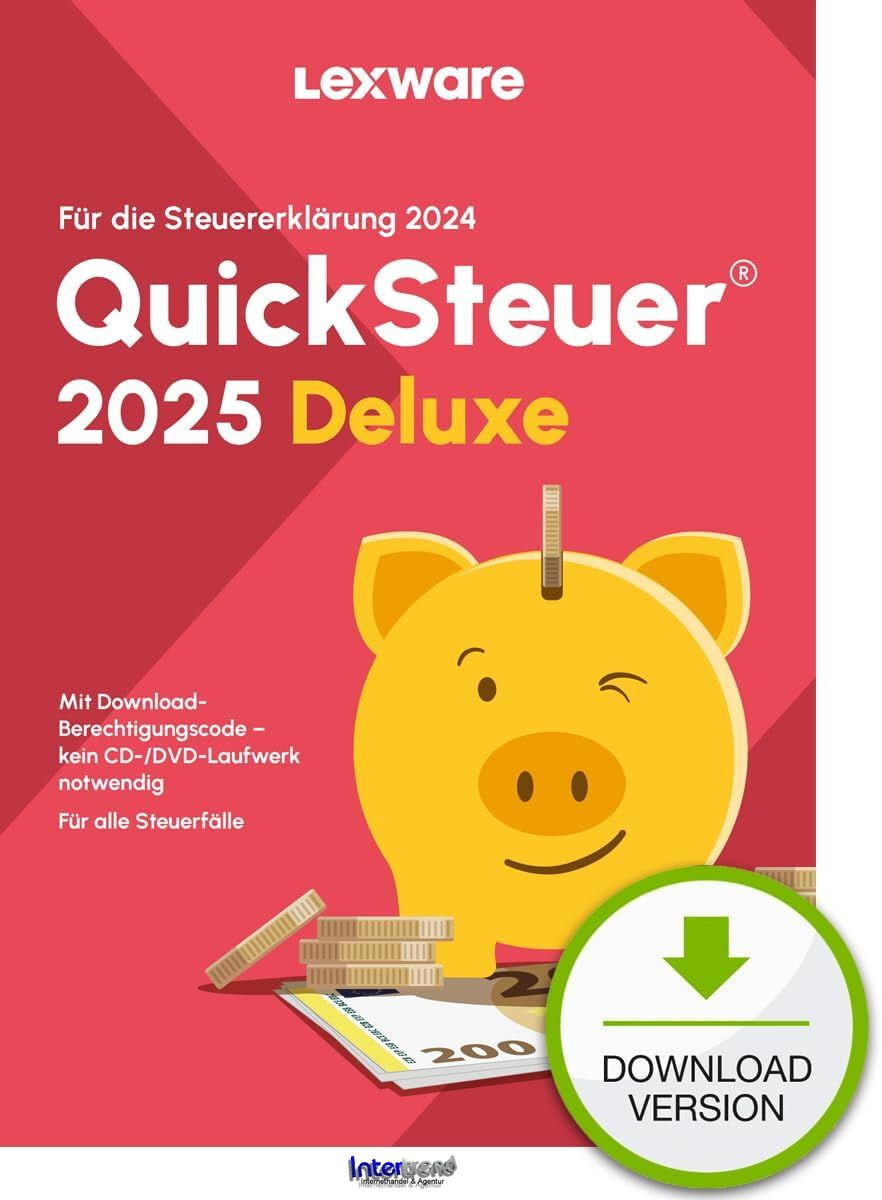 Lexware QuickSteuer Deluxe 2025 (tax year 2024) for 5 tax returns NEW