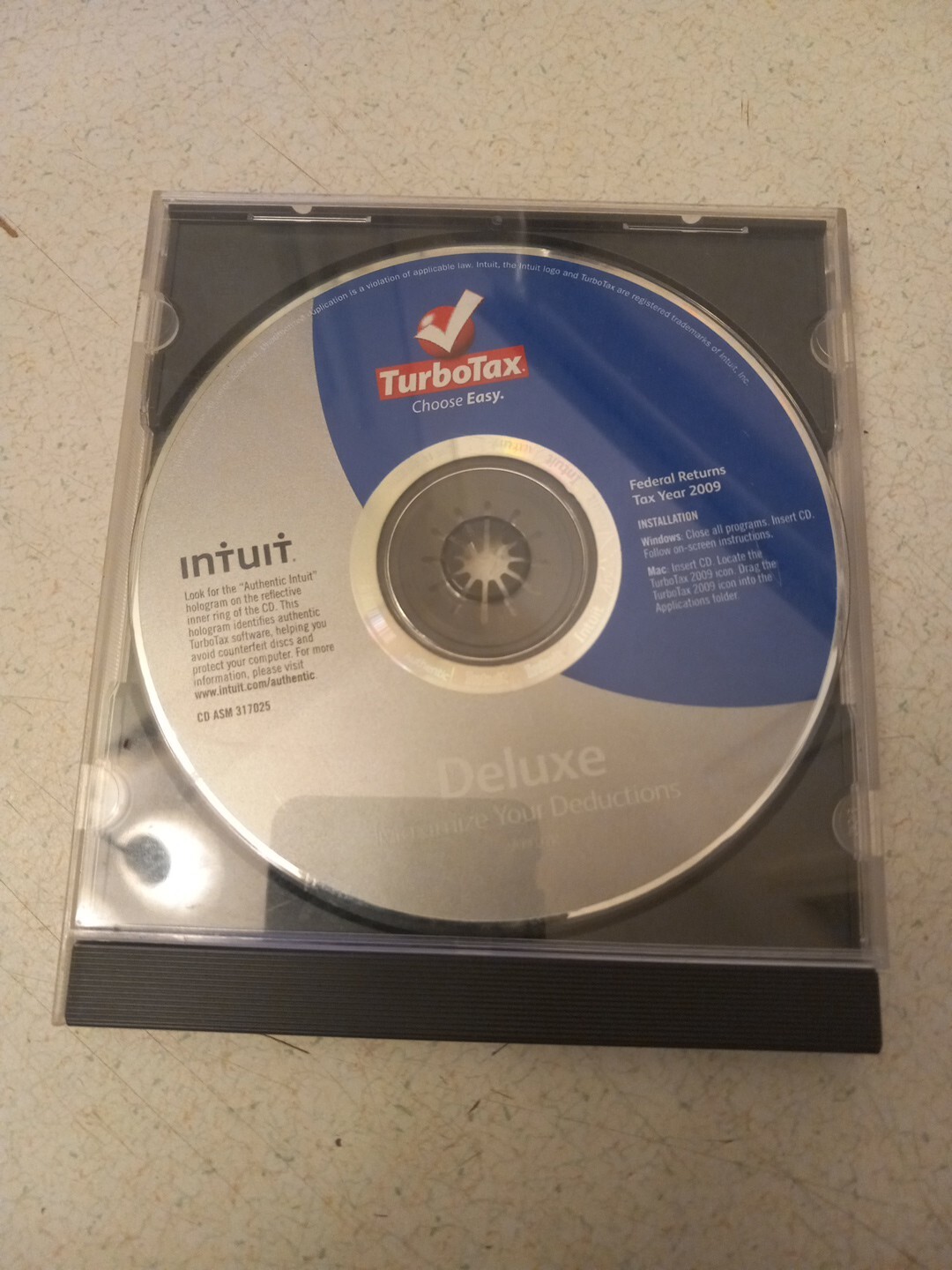 INTUIT TURBOTAX DELUXE FEDERAL FOR TAX YEAR 2009