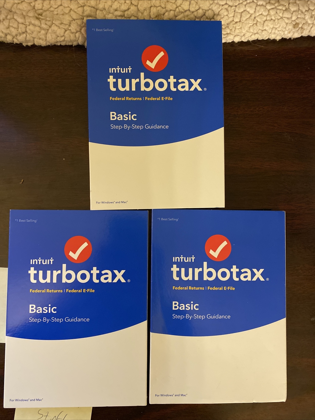 TurboTax Basic Federal + E-File 2018 Tax Software, Traditional Disc New Lot Of 3
