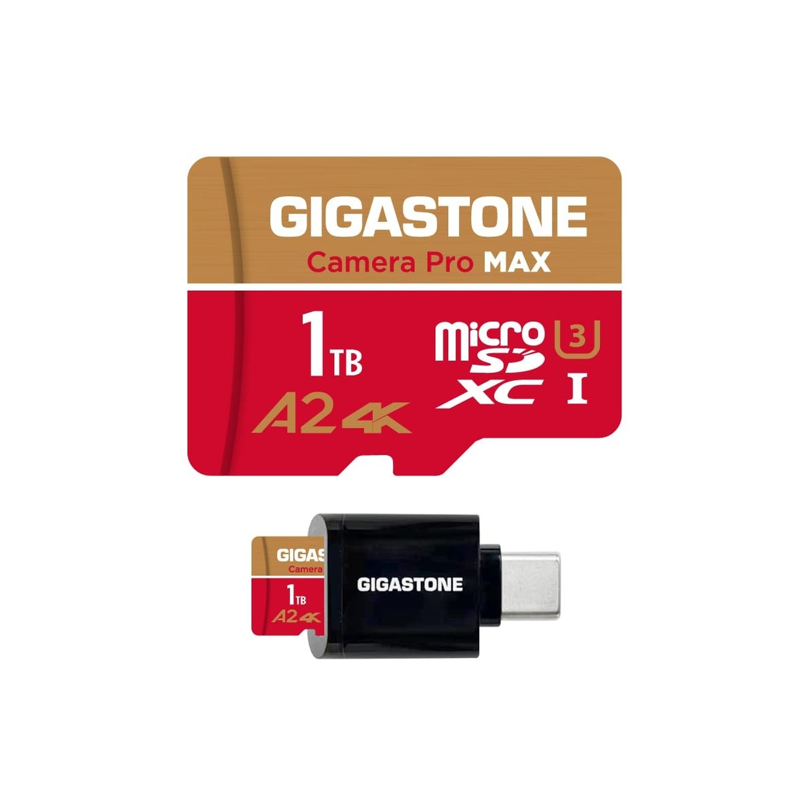 [5-Yrs Free Data Recovery] GIGASTONE 1TB Micro SD Card with USB 3.2 Type C Ca…