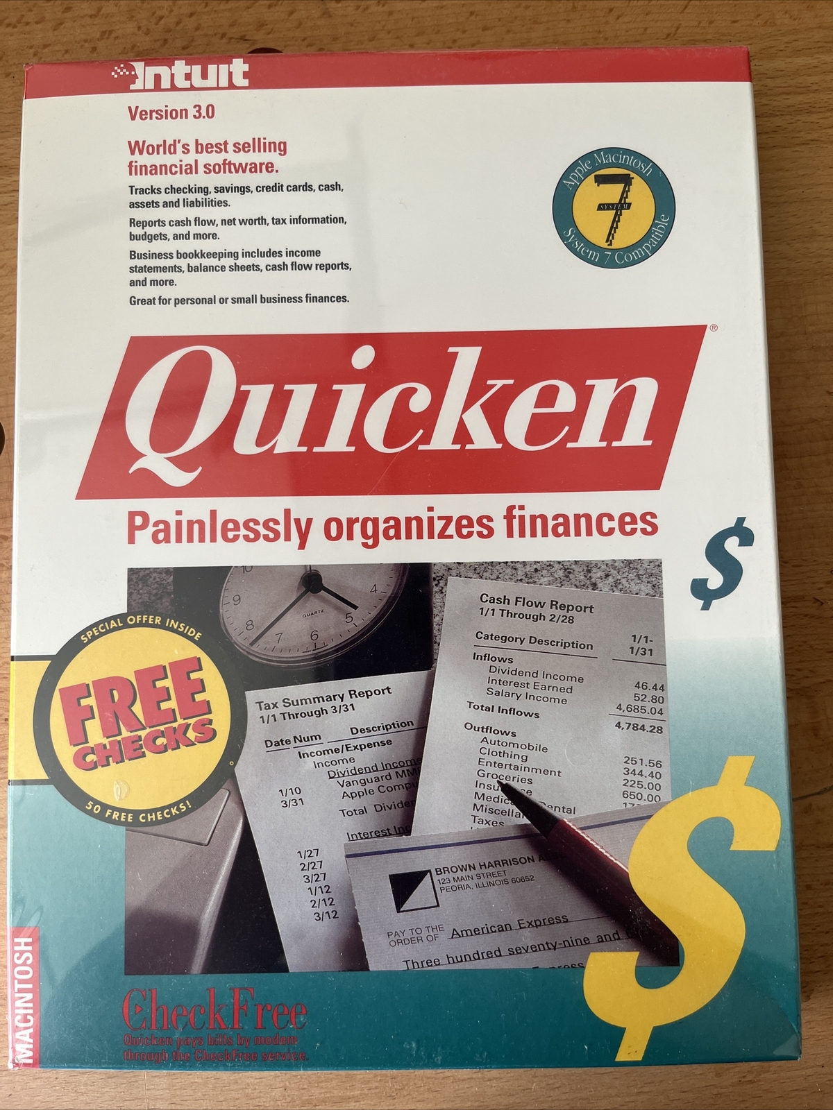 Quicken 7 Manage Financial Software intuit Floppy Disk 3.0 Apple Mac 1991 SEALED