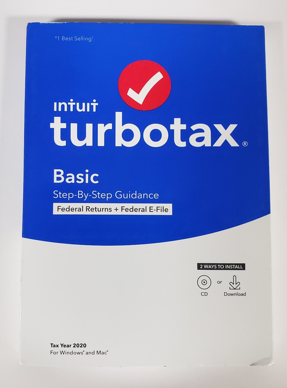 Intuit TurboTax Basic Federal + Efile 2020 Mac Windows NEW, Free Shipping 998