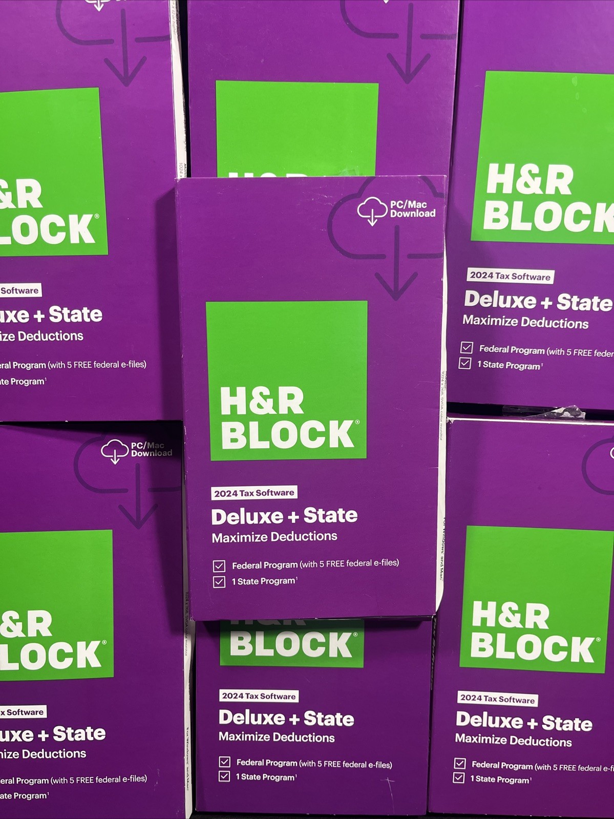 NEW H&R Block Tax Software Deluxe + State 2024 PC/Mac (SAME DAY CODE ) READ