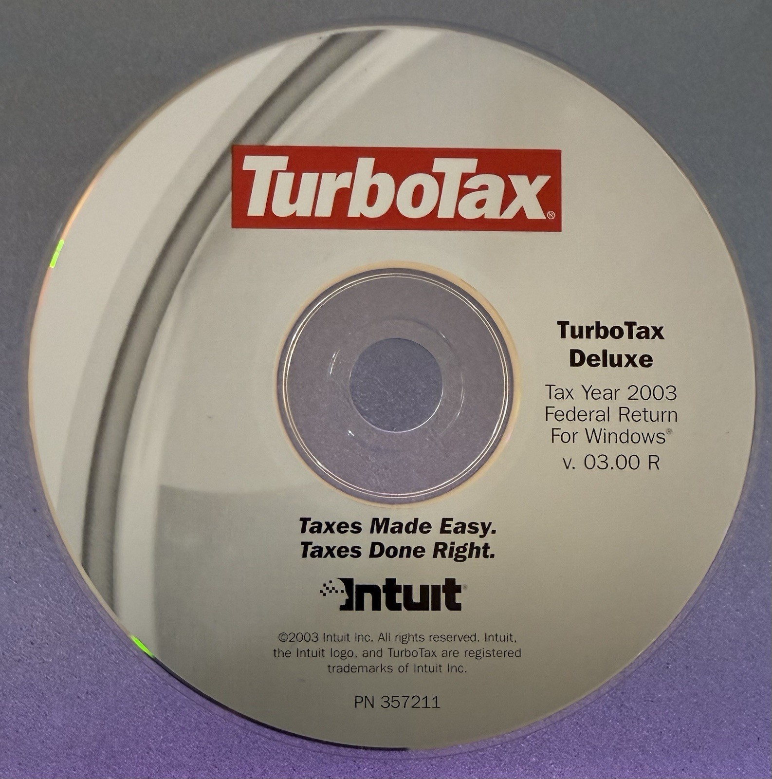 Turbotax Deluxe | For Year 2003 Federal And State | For Windows