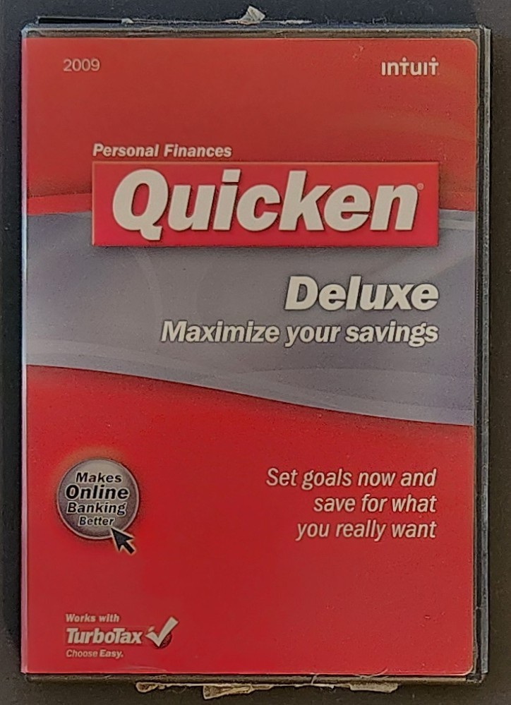 2009 Quicken Deluxe Intuit Disc PSA Clean w/ Case & Guide – No Key Code