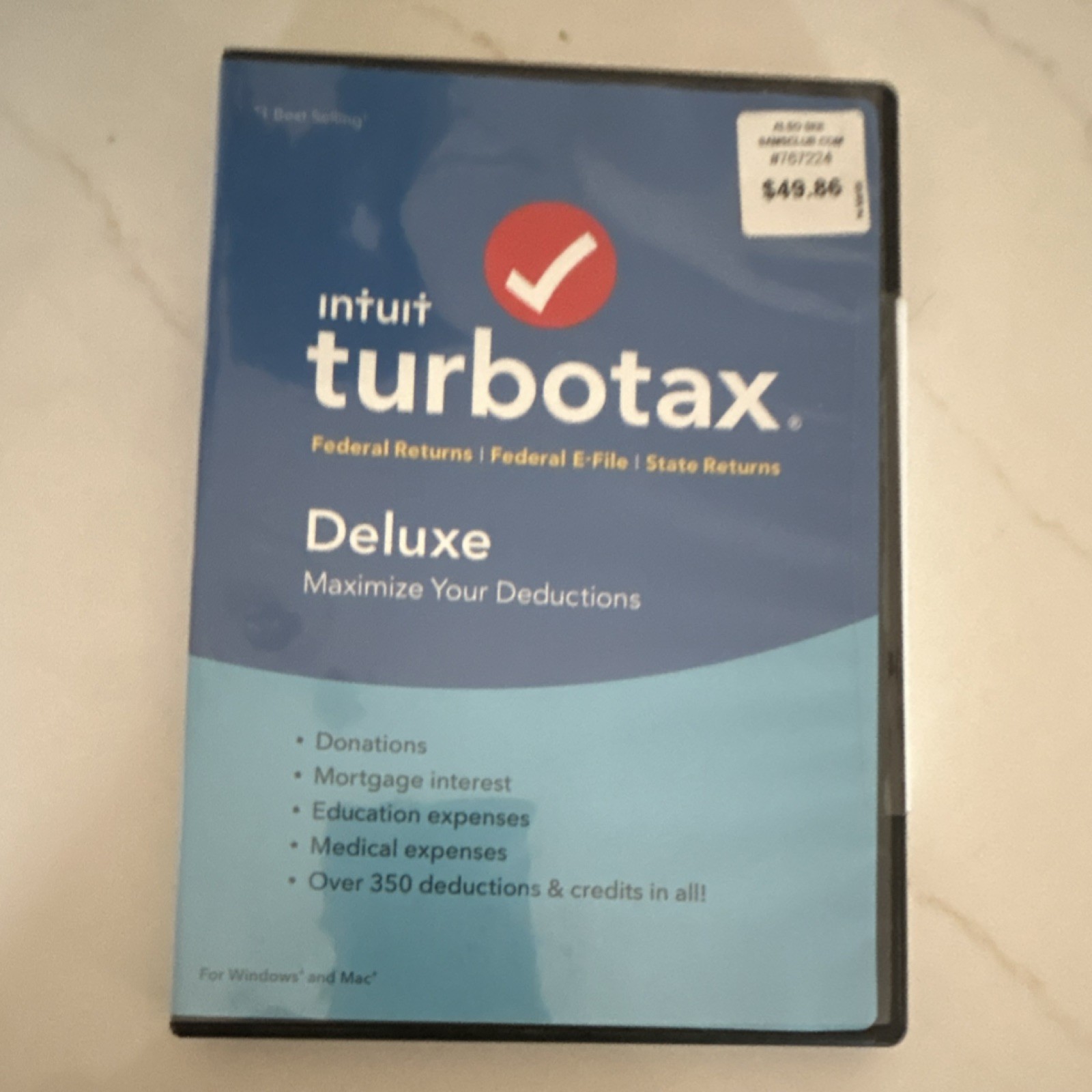 Intuit TurboTax Deluxe Tax Preparation Federal Returns CD Windows & Mac 2016