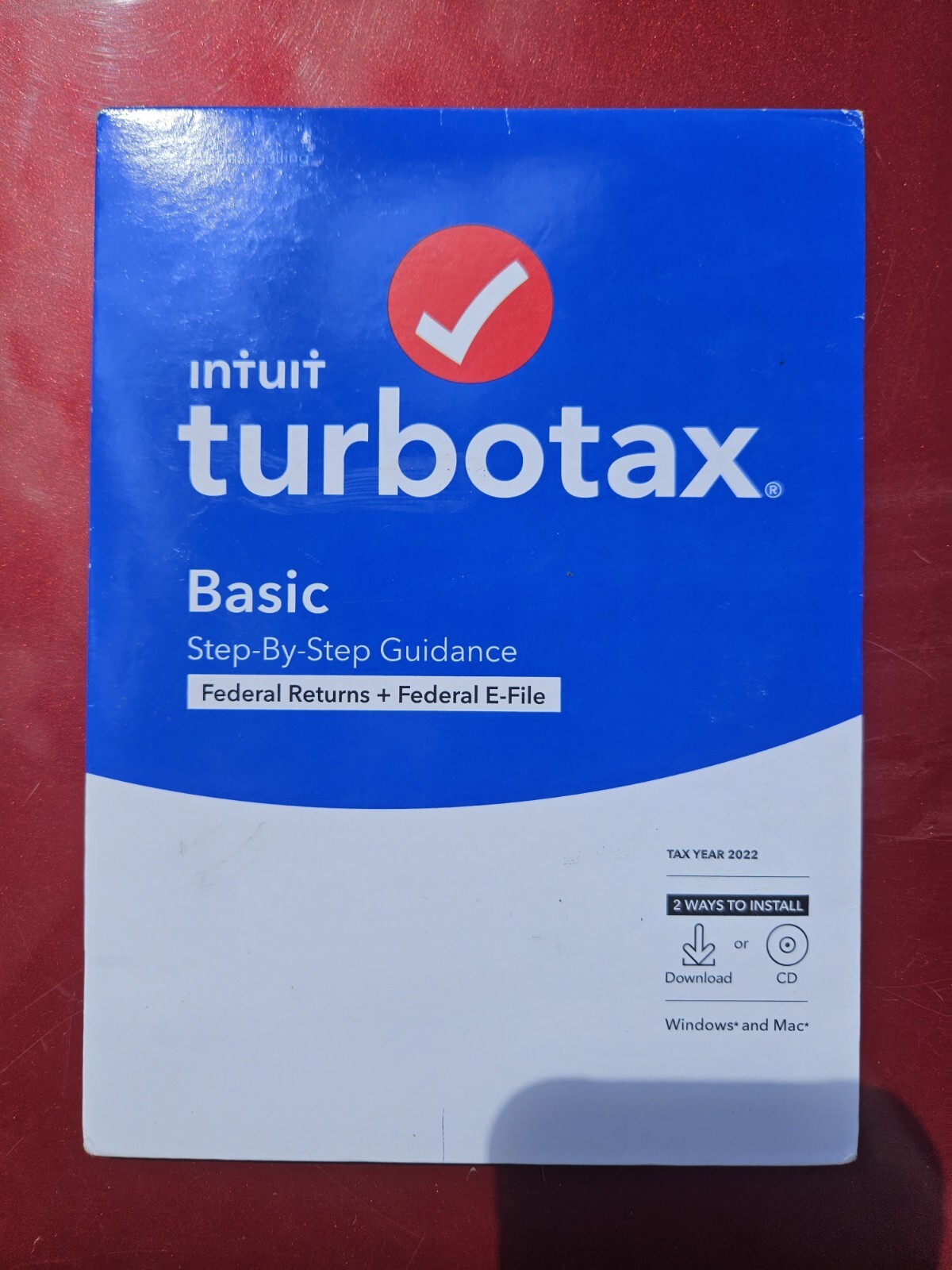 2022 TurboTax Basic• PC Or Mac CD or Download • Federal Returns + Federal E-File