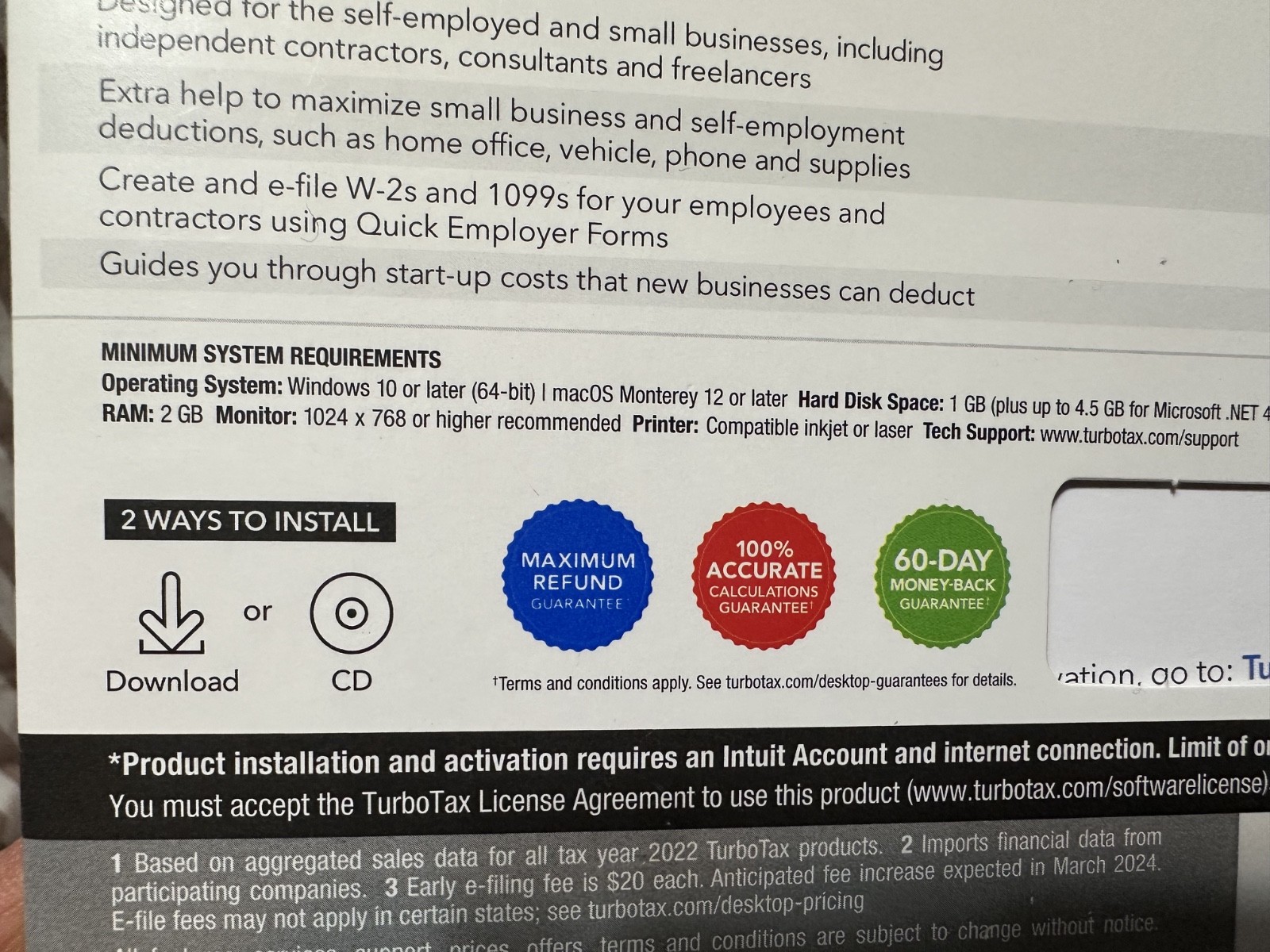 NEW TurboTax Premier 2023 Federal + E-file + State CD Physical Disc Windows Mac