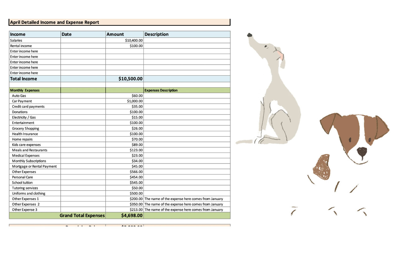Dave Ramsey-Inspired Yearly Budget | Dog Theme | Digital Download