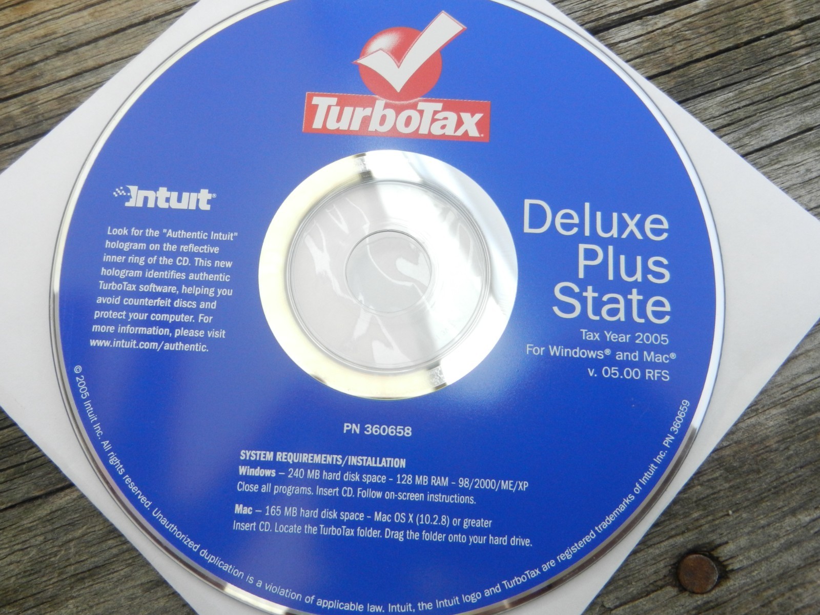 TurboTax Deluxe Plus State Tax Year 2005 for Windows & MAC CD-Rom Turbo Tax 05