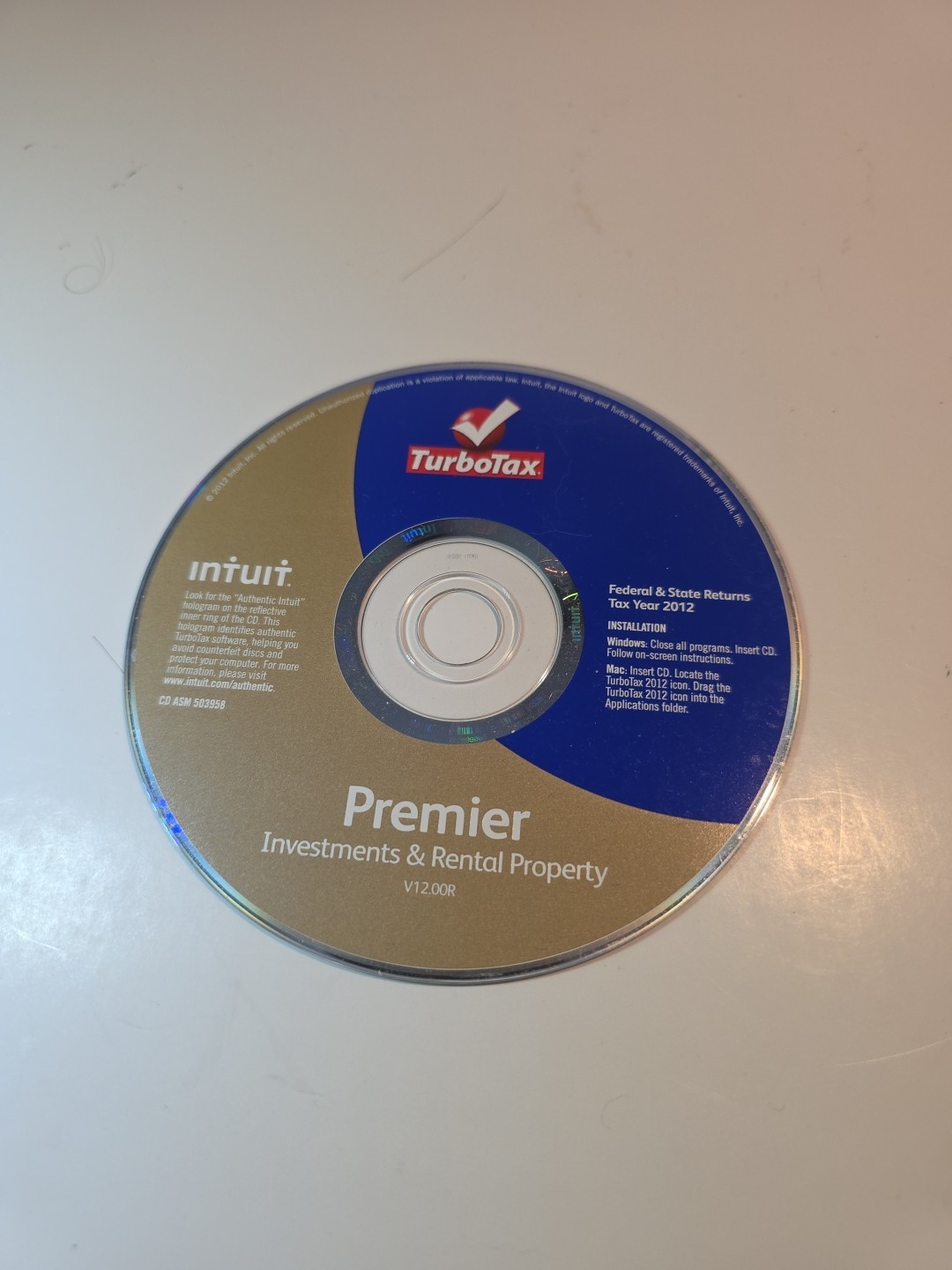 TurboTax Premier 2012 – Investments And Rental Property. CD ONLY