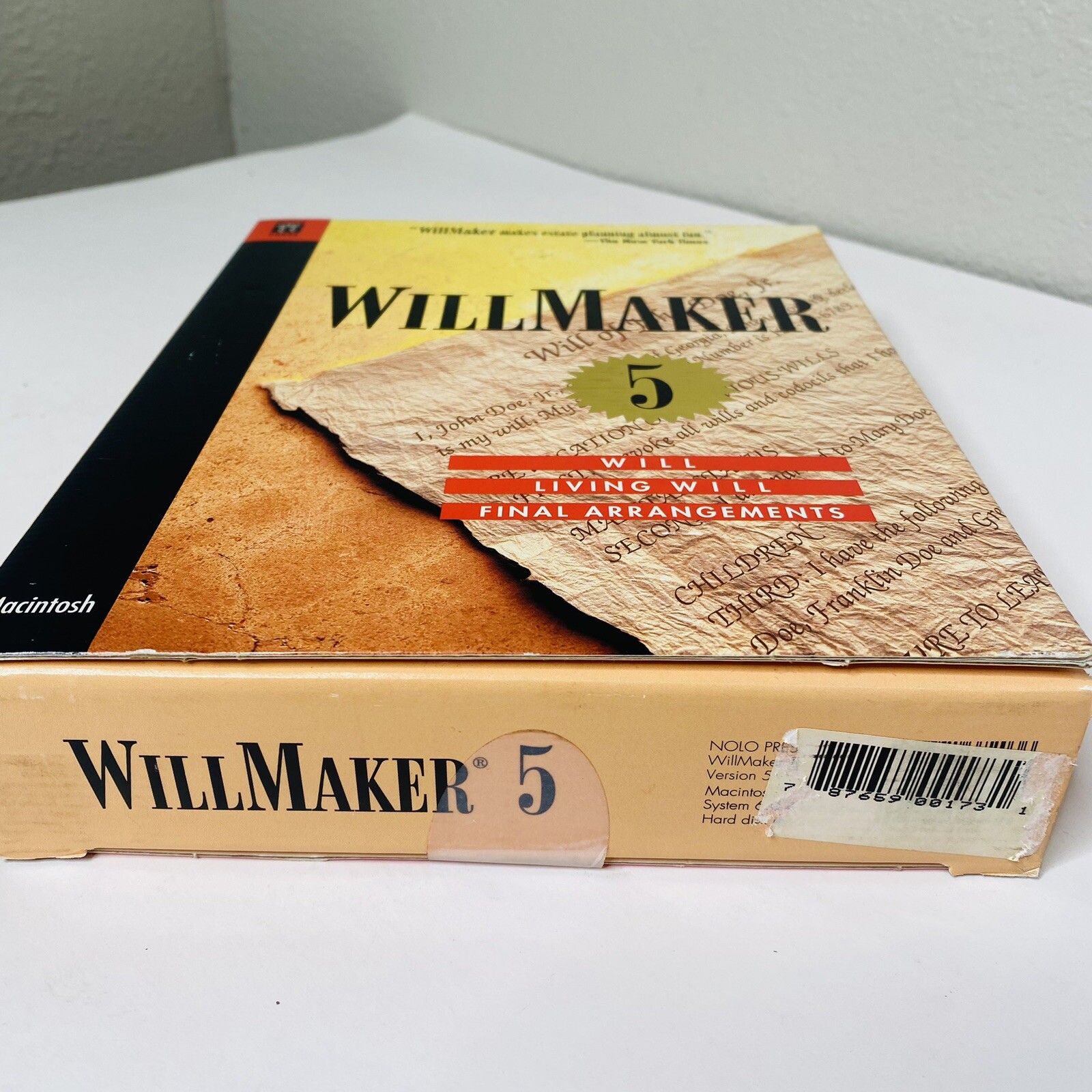 Nolo WillMaker 5 Vtg Software New Sealed NOS Macintosh