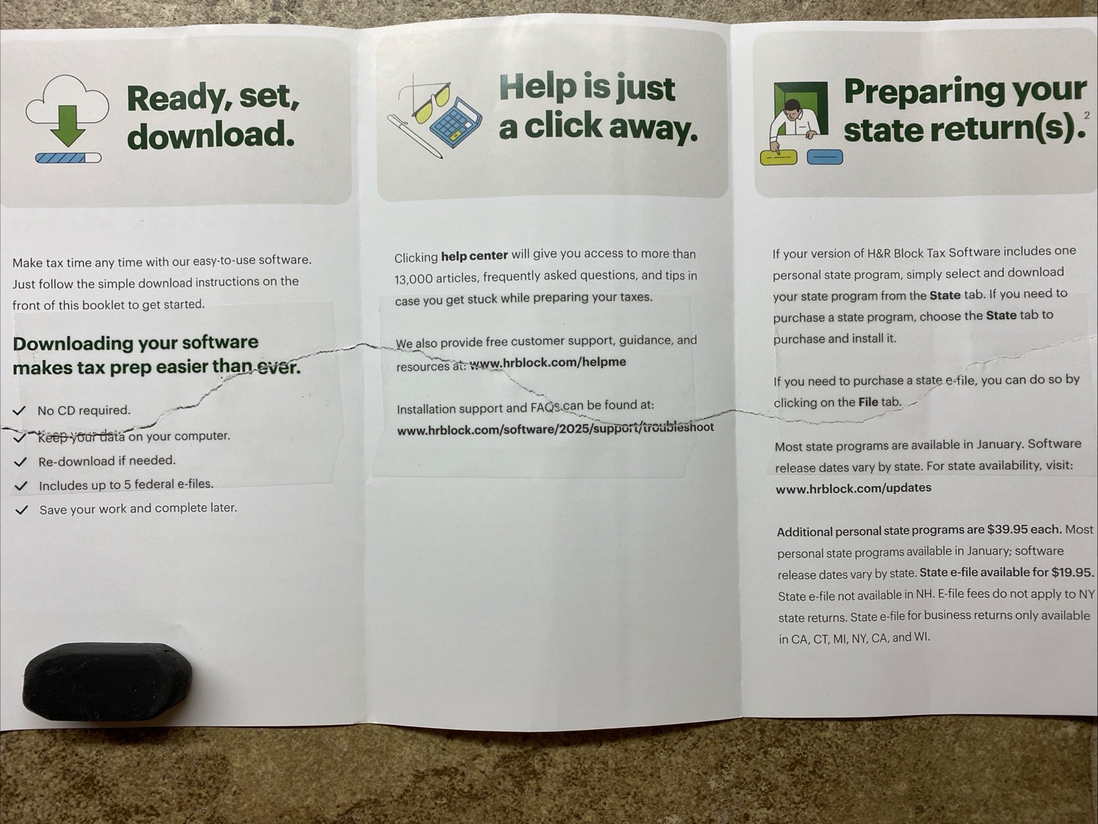 2025 H&R Block Tax Software Premium & Business Edition [Key Card] PC/MAC