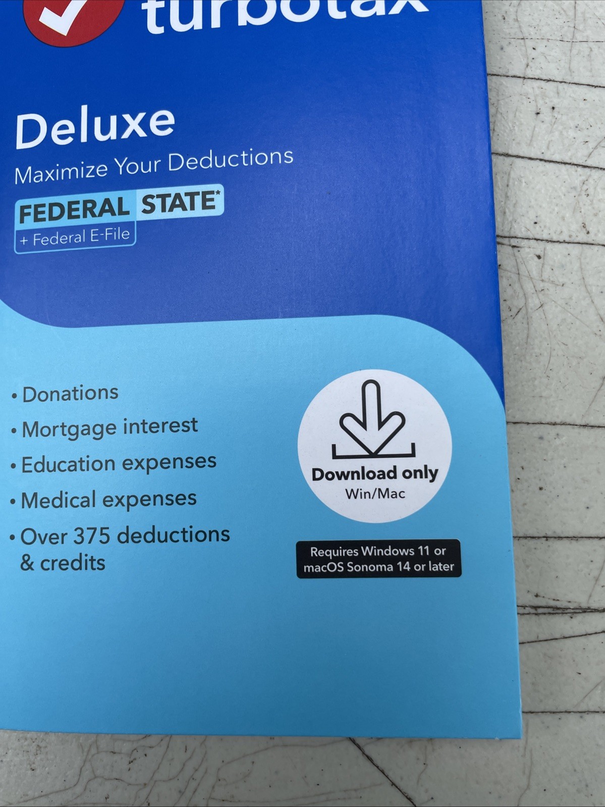 TurboTax Deluxe Desktop 2025 Federal & State Tax Return Product Key Card Desktop