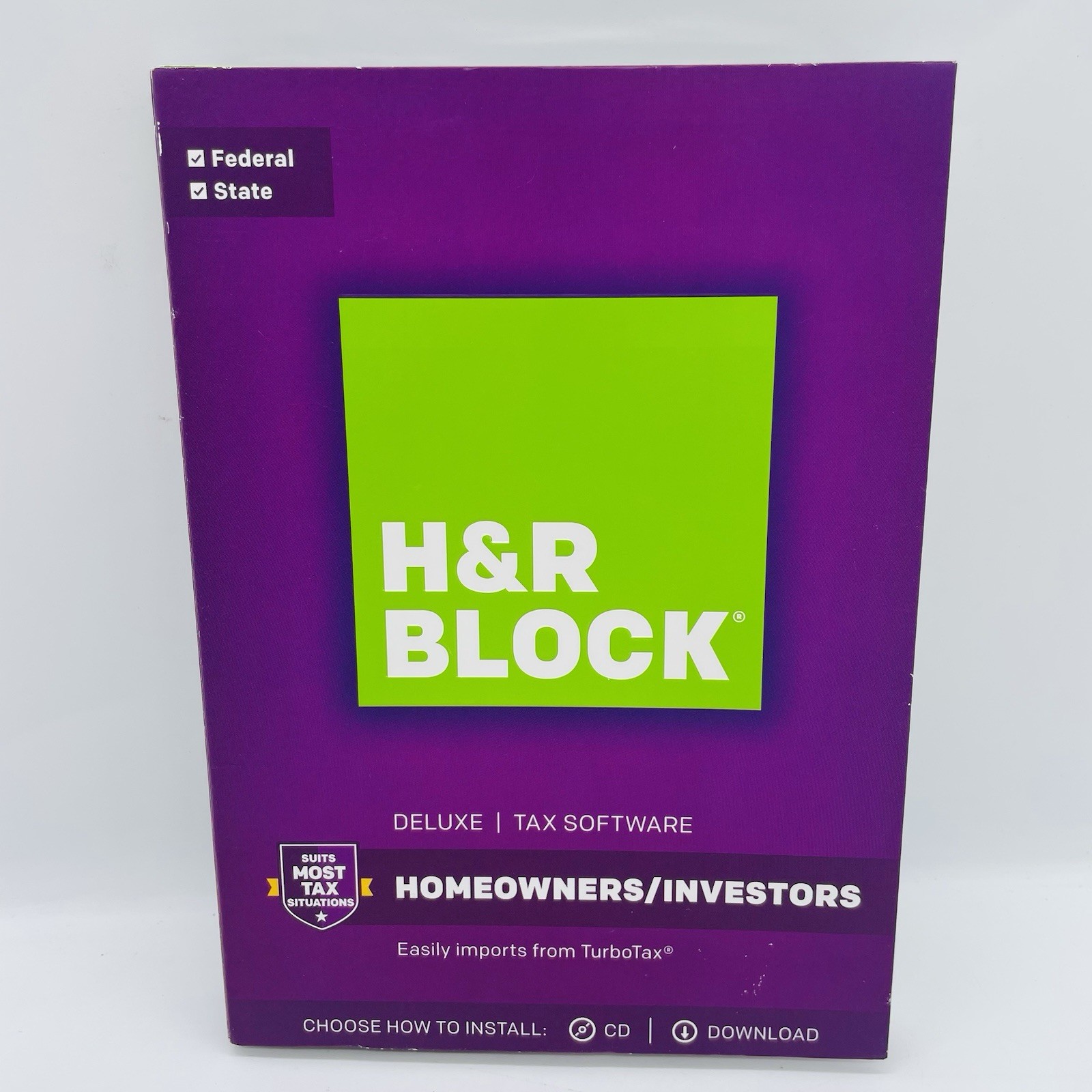 2017 H&R Block DELUXE Homeowners / Investors Federal & State (PC & Mac) SEALED