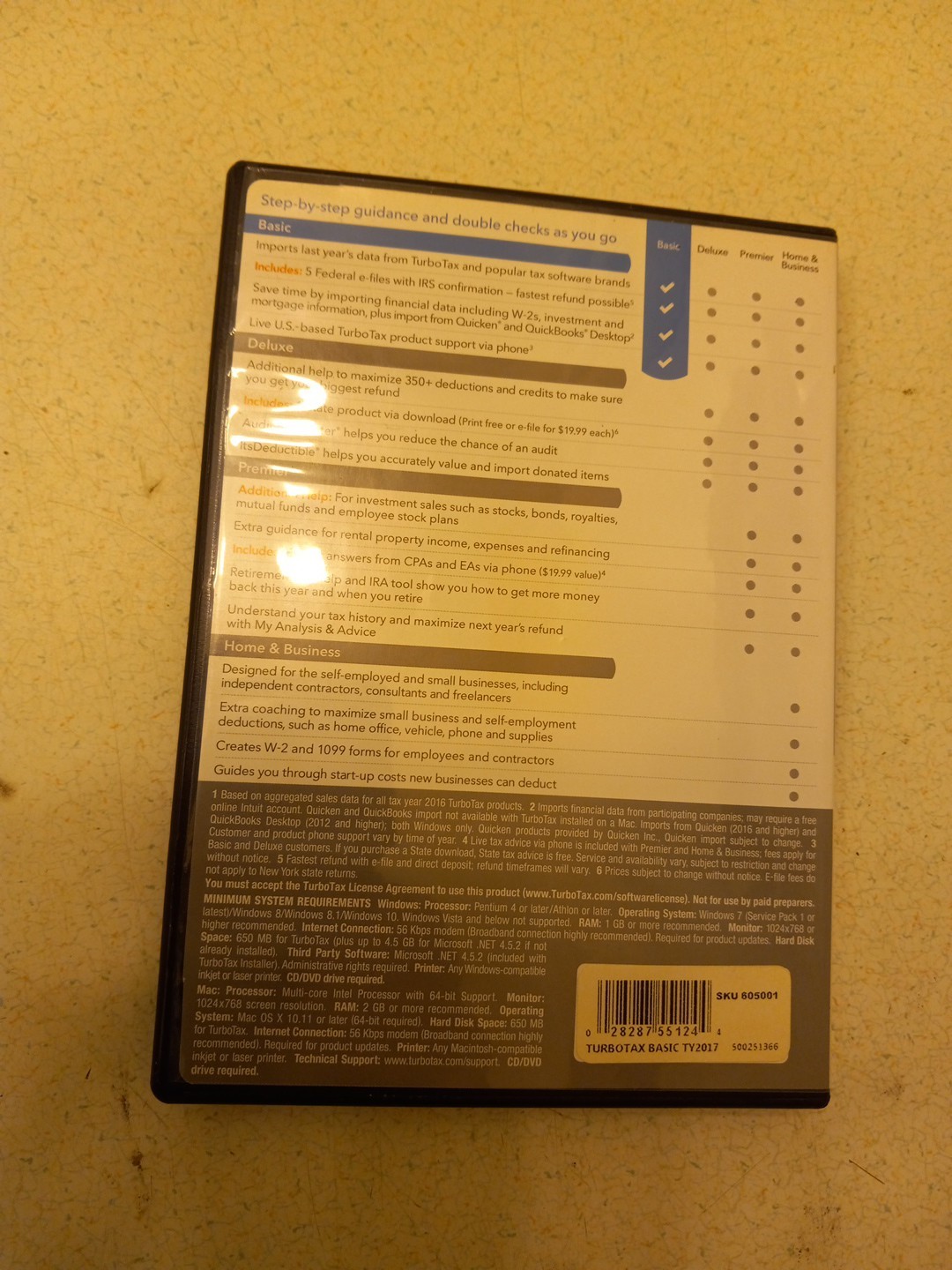 TurboTax 2017 Basic Federal For Win/Mac – Software Disc Only