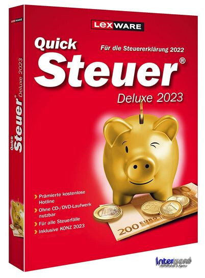 Lexware QuickSteuer Deluxe 2023 Vollversion + Konz Steuerjahr 2022 Download NEU