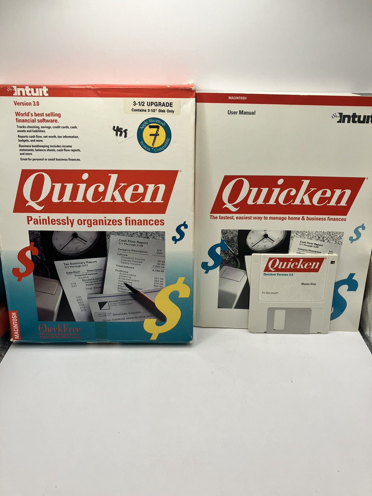 Macintosh 3.0 Quicken 1991 Manage Home & Business Finances Intuit Floppy Disk