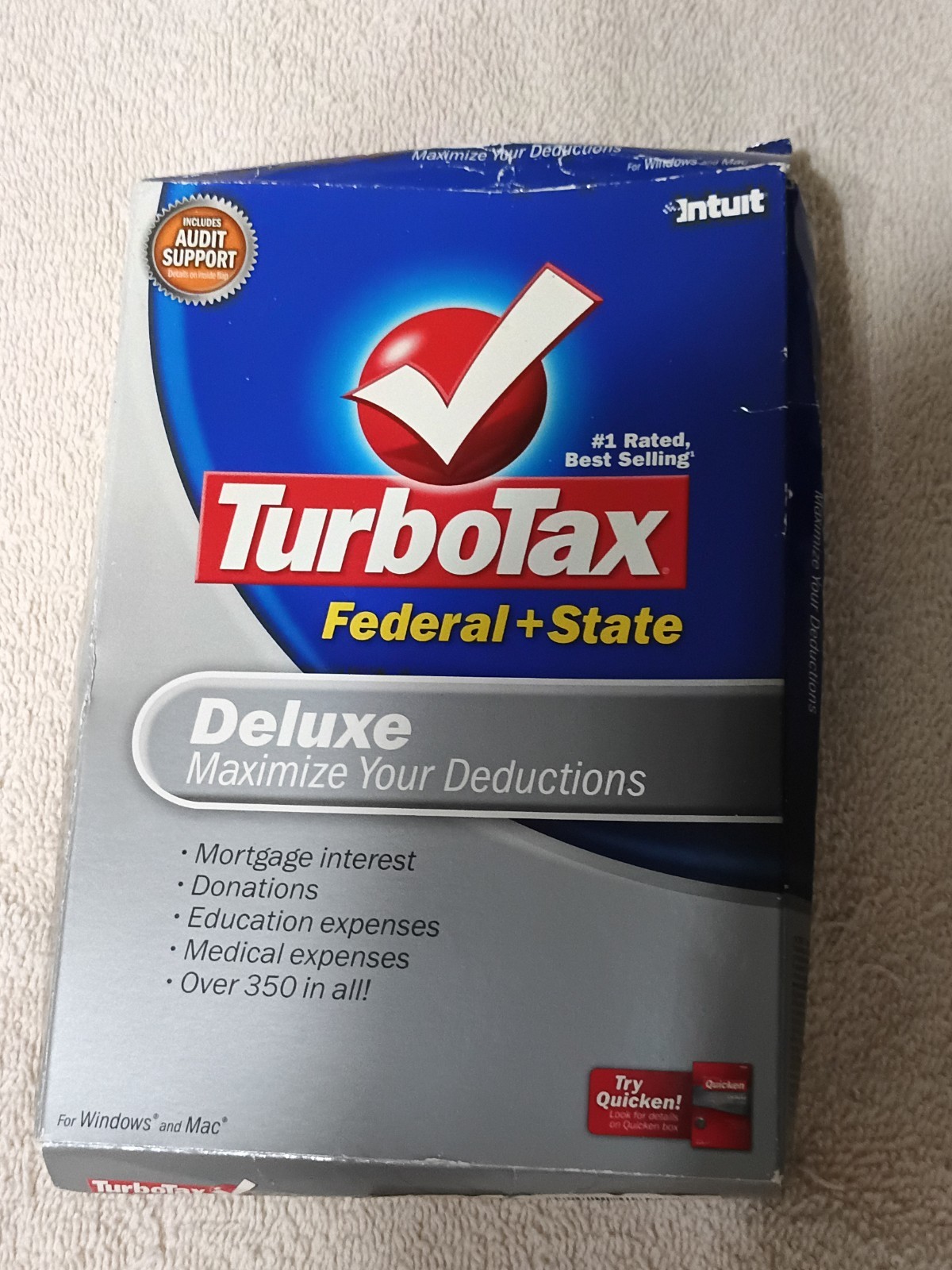 Intuit TurboTax Deluxe Federal and State – Tax Year 2007 – Fast Shipping
