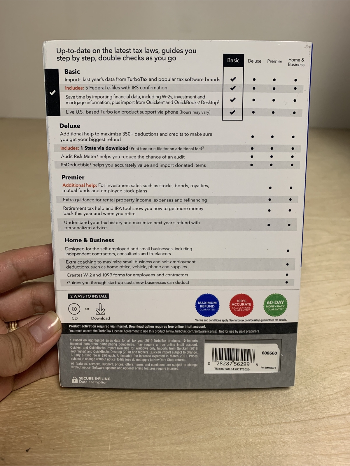 TurboTax Basic 2020 Desktop Tax Software, Federal Returns Only + Federal E-file