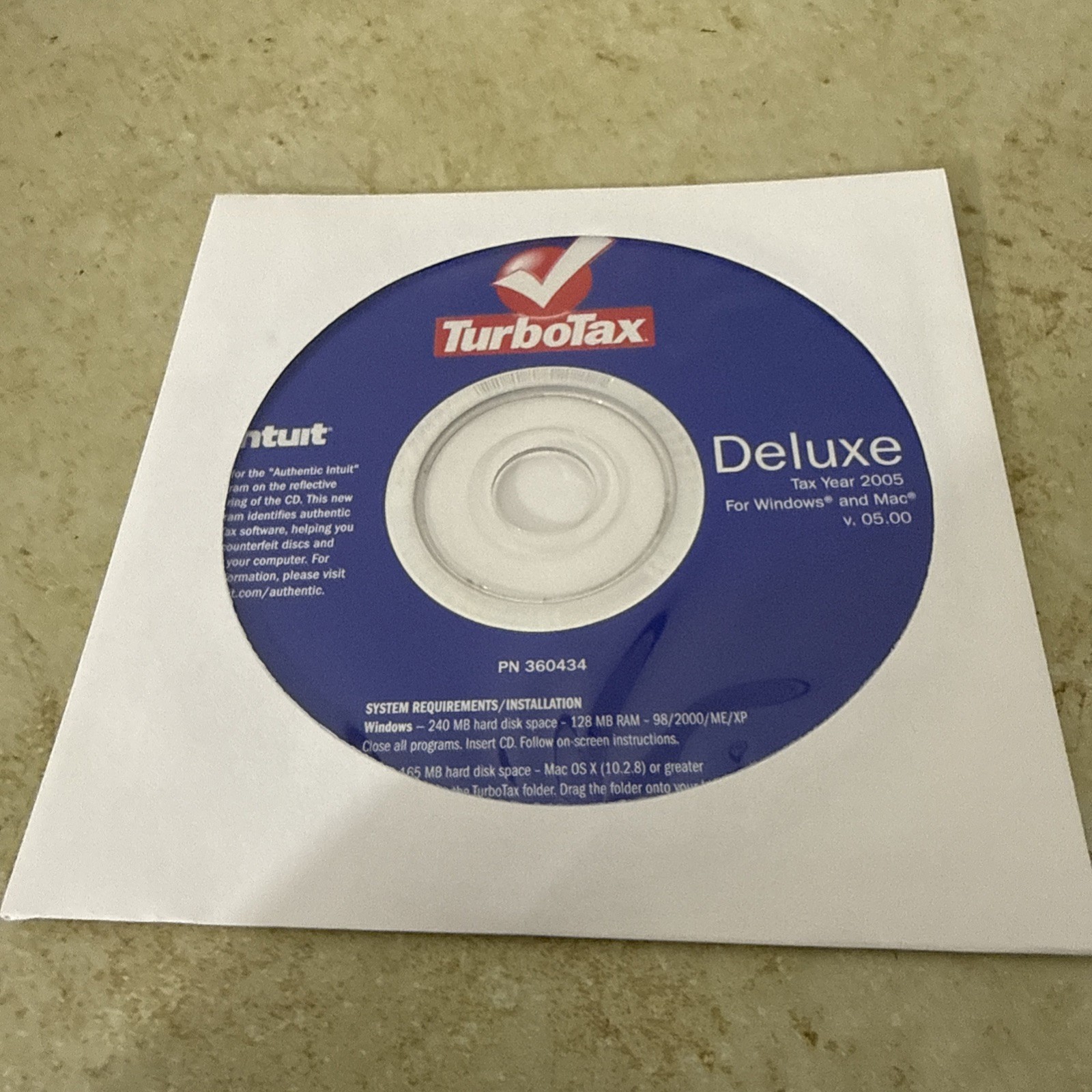 Turbotax 2005 Deluxe Federal Tax Software Windows Mac