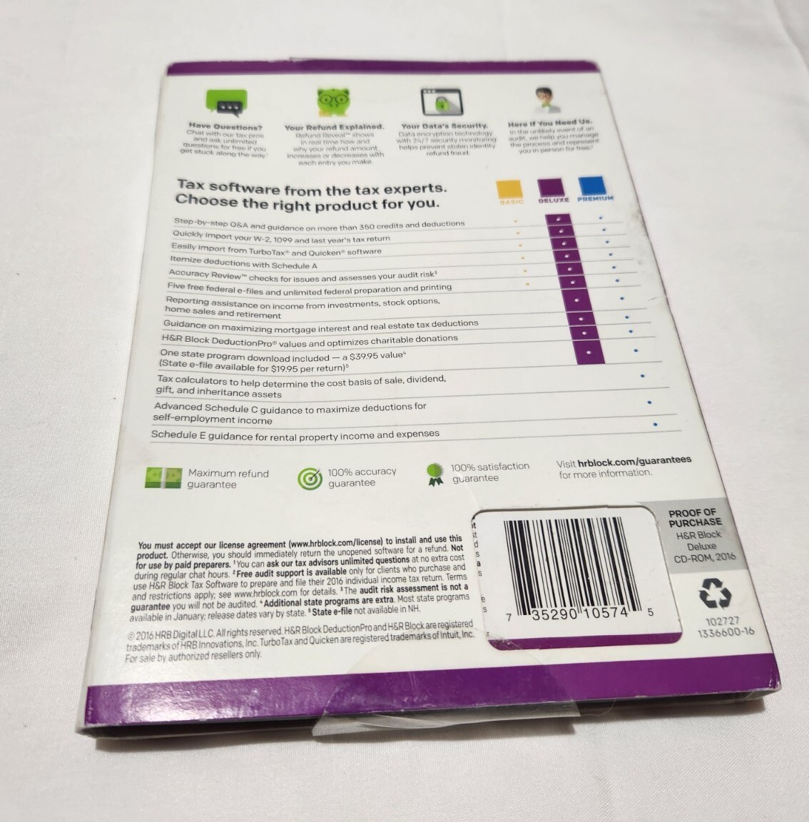 2016 H&R Block Deluxe Homeowners/Investors Federal and State Brand NEW Sealed!