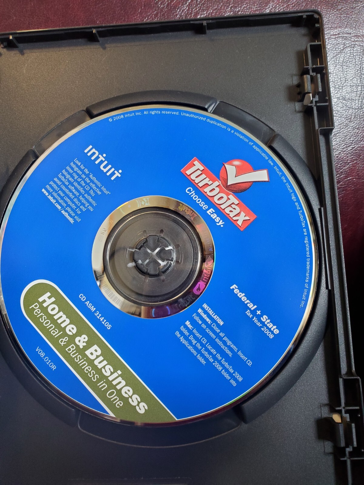 2008 TurboTax Home & Business Windows & Mac CD Federal & State returns. Intuit