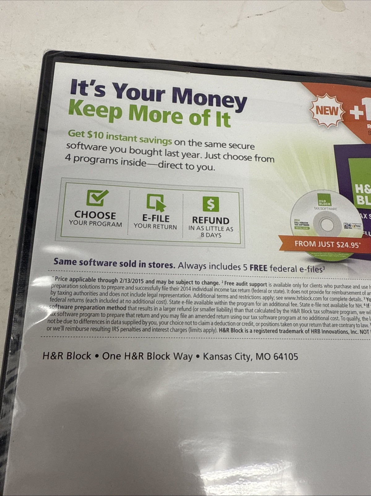 H & R Block One-Stop Shopping Tax Software 2014 Tax Year-RARE-SHIP N 24 HRS-NEW