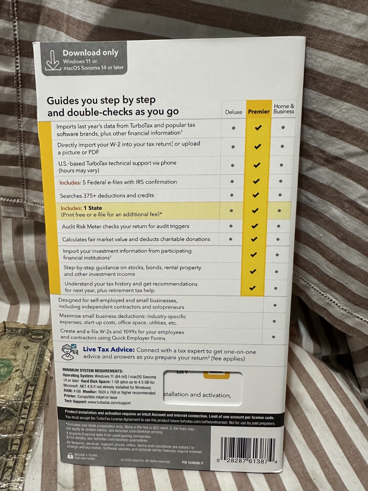 New TurboTax Premier 2025 Tax Software Fed & State Tax Win & Mac Sealed USA