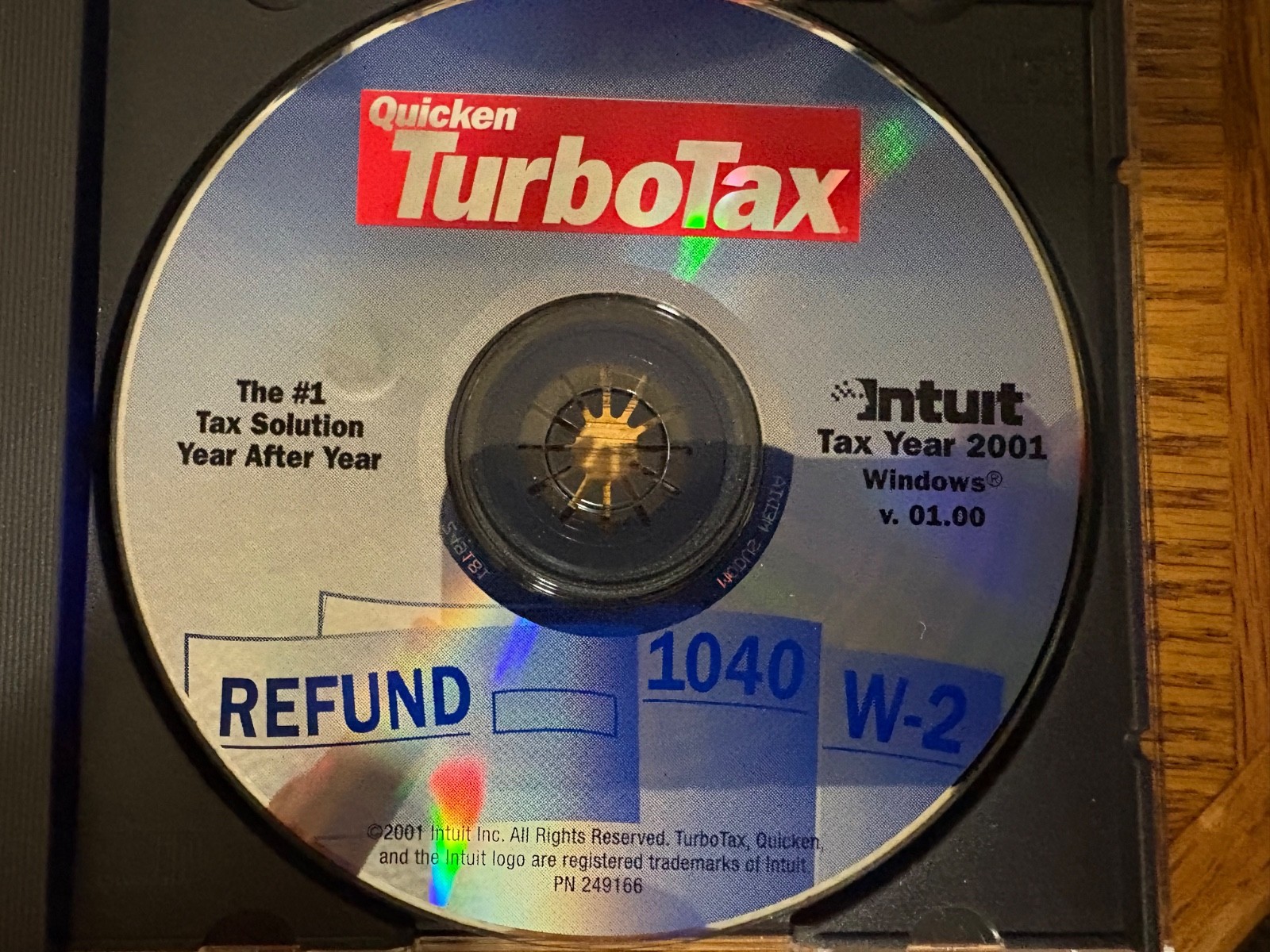Intuit Turbotax 2001 Software in Jewel Case