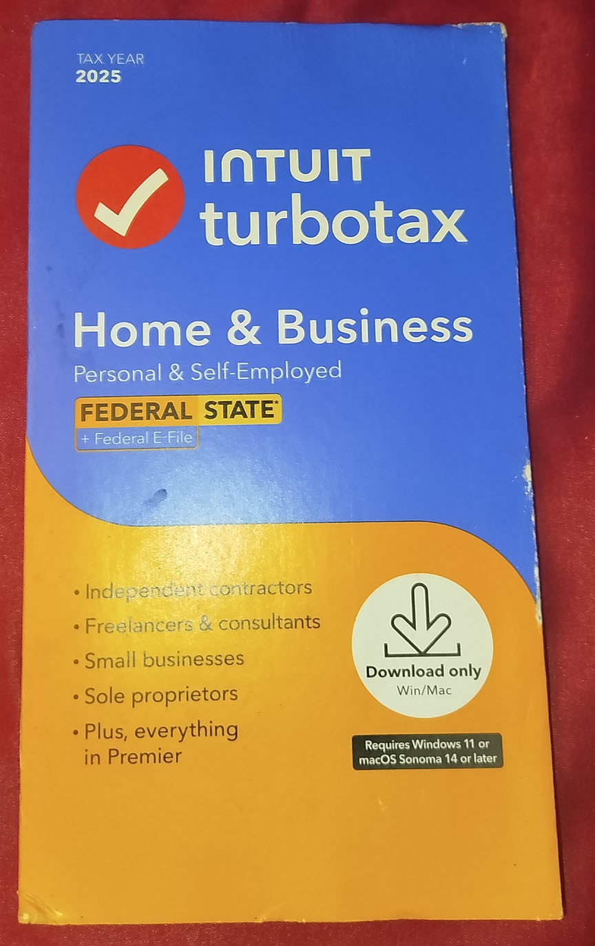 2025 TurboTax Home & Business Federal & State Code Card NEW Sealed Retail Pack