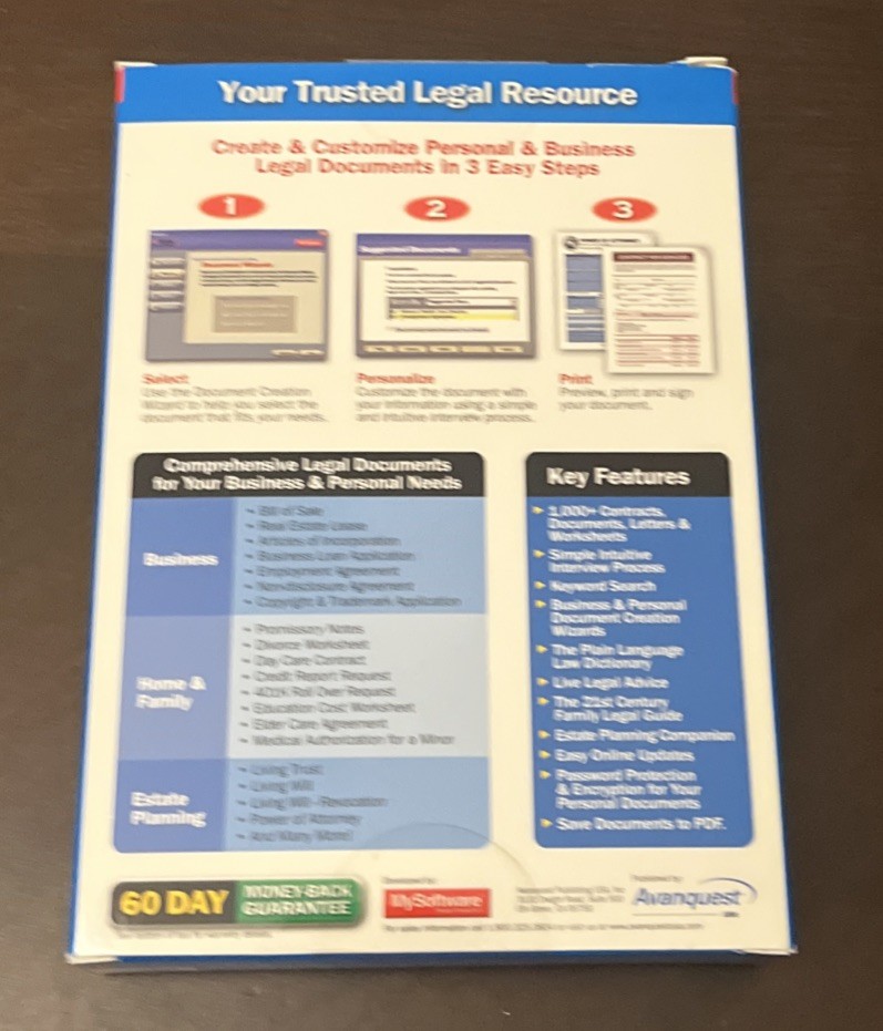 MySoftware Avanquest 2006 My Attorney Home & Business PC Professional Guidance