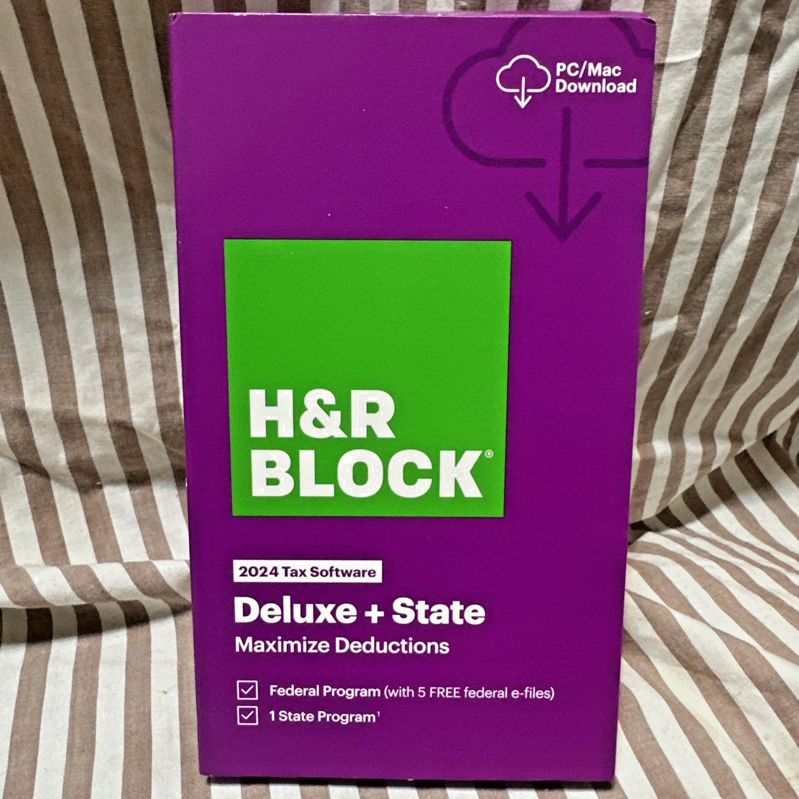 NEW H&R Block Tax Software Deluxe + State 2024 PC / Mac Key Card Download HR