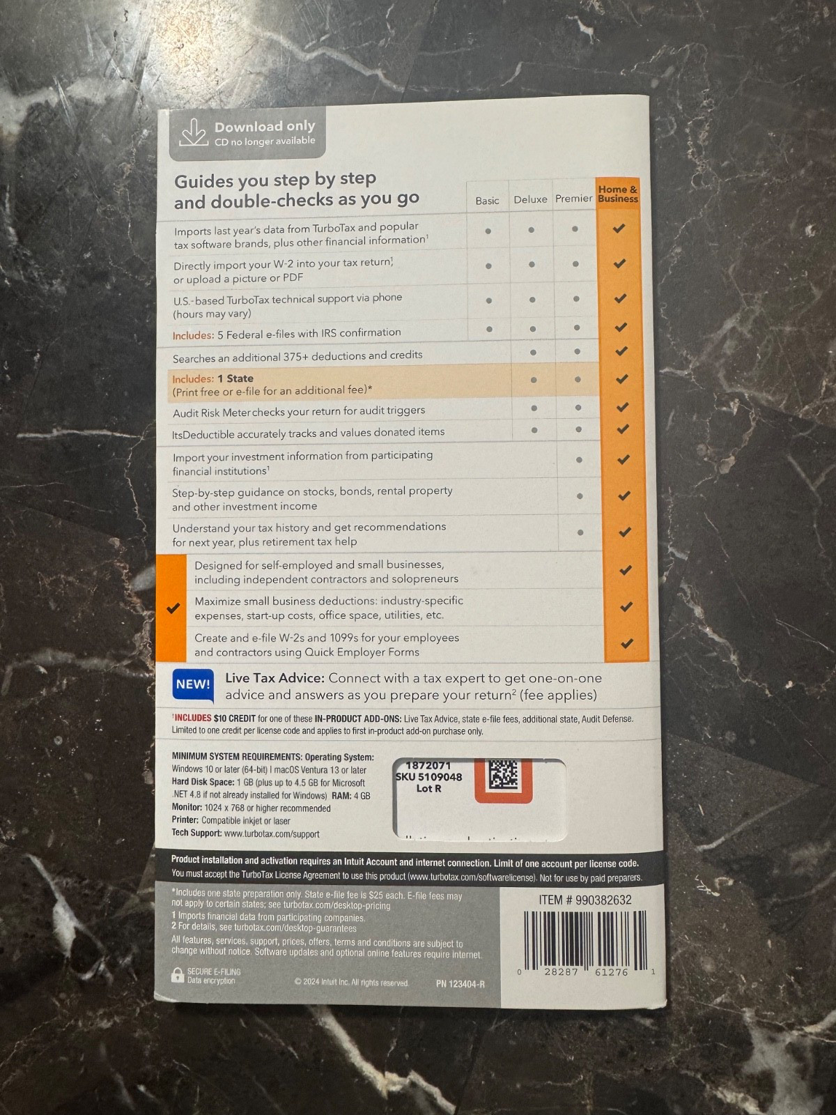 NEW TurboTax Home & Business 2024 Unopened DIGITAL CODE INCLUDED ￼