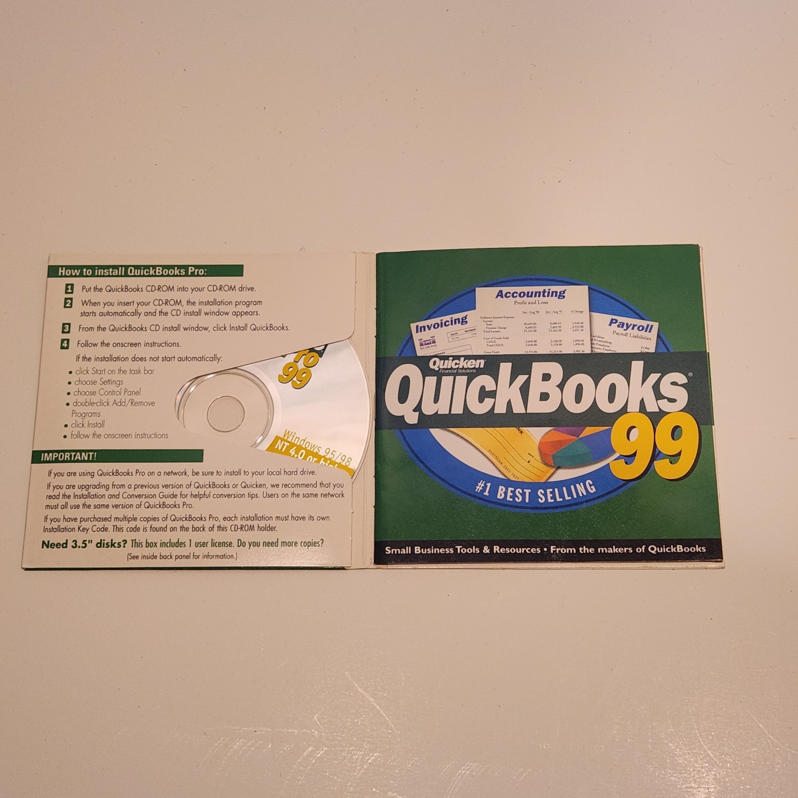 Quicken Quickbooks Pro 99 Software with product key