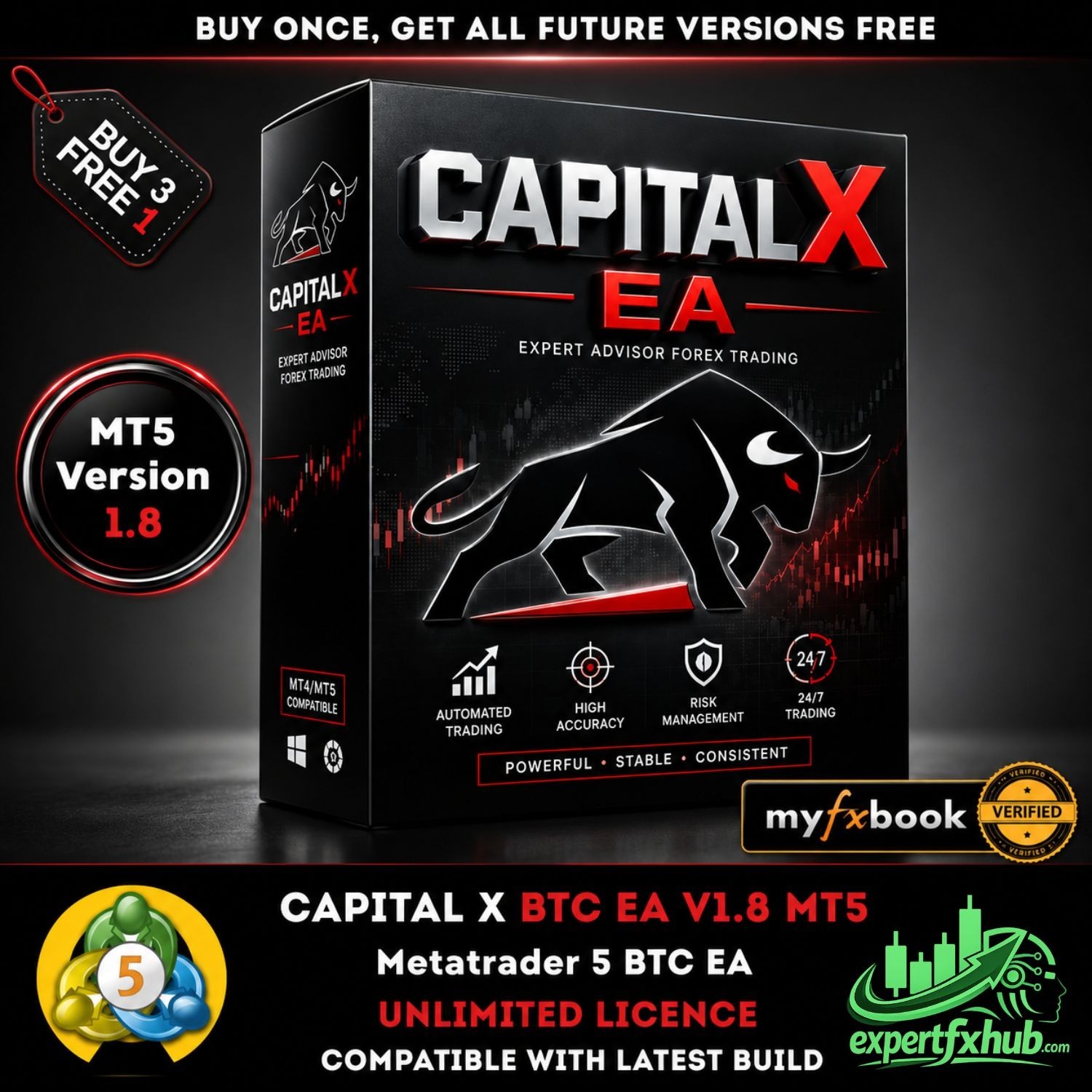 v1.8 CapitalX BTC EA MT5 MQL5 metatrader algo trading robot scalping ftmo