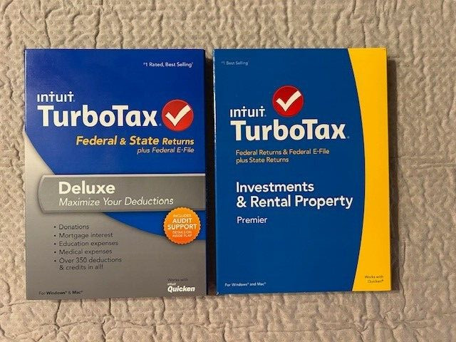 TurboTax 2007-2013 Deluxe Plus 2014 Investments & Rental Property – Lot of 8