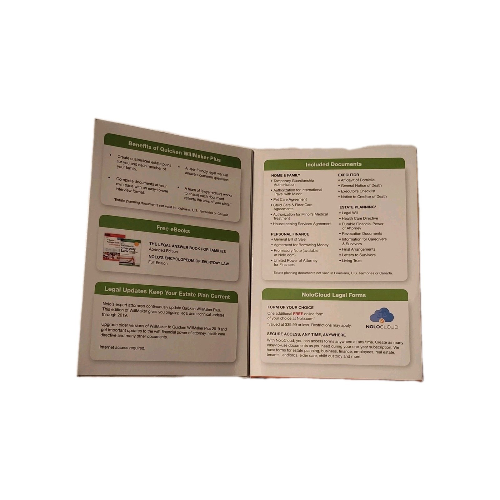 Quicken WillMaker Plus 2019, NOLO, for Mac & Windows / 10-A2 New