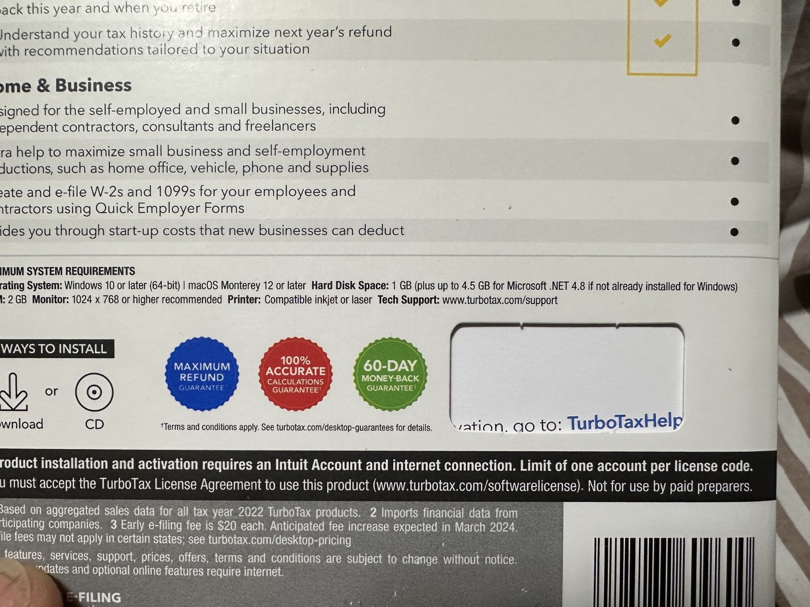 NEW TurboTax Premier 2023 Federal + E-file + State CD Physical Disc Windows Mac