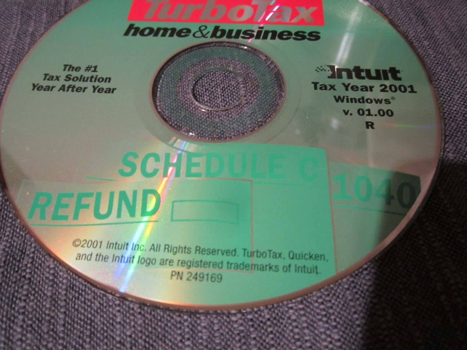 Turbotax 2001 Home & Business Federal State Tax Software Windows ONLY