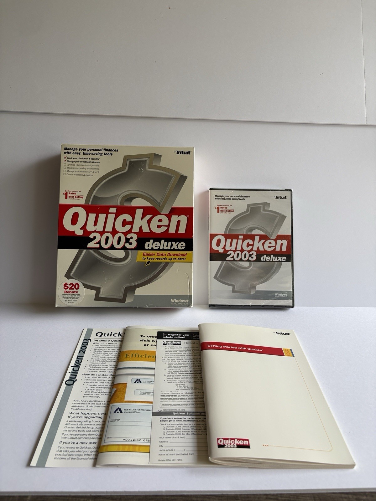 Intuit Quicken 2003 Deluxe Personal Finance CD for Windows 95-XP English
