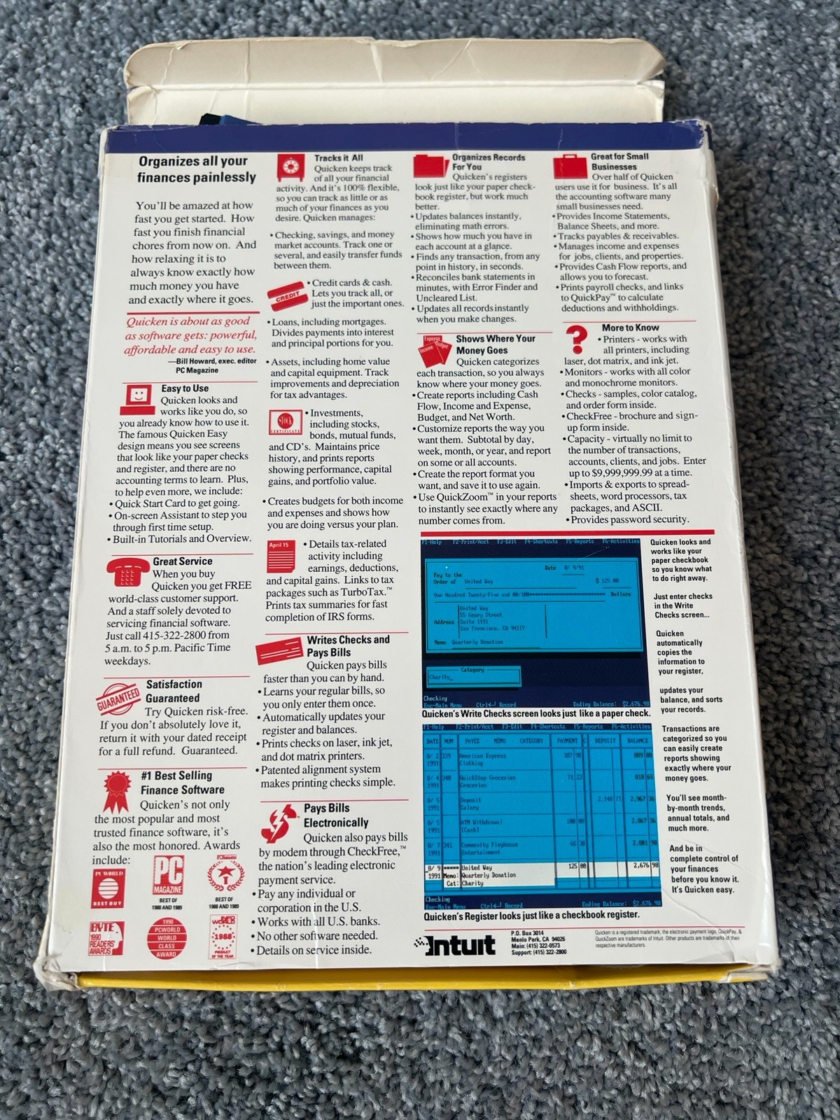 Intuit Quicken 5.0 Personal Finance Software IBM DOS 5.25″/3.5″ Floppy Disks