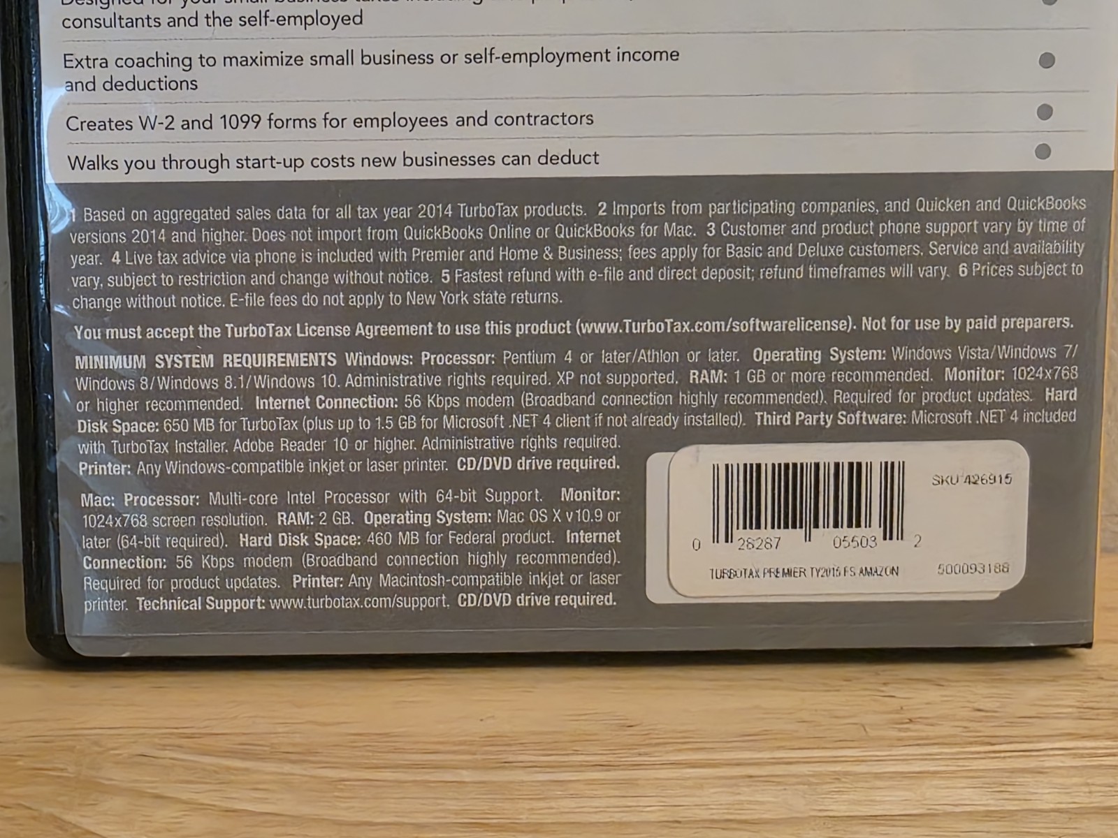 2015 Intuit TurboTax Premier Investments Rental Property Tax CD Windows PC & Mac