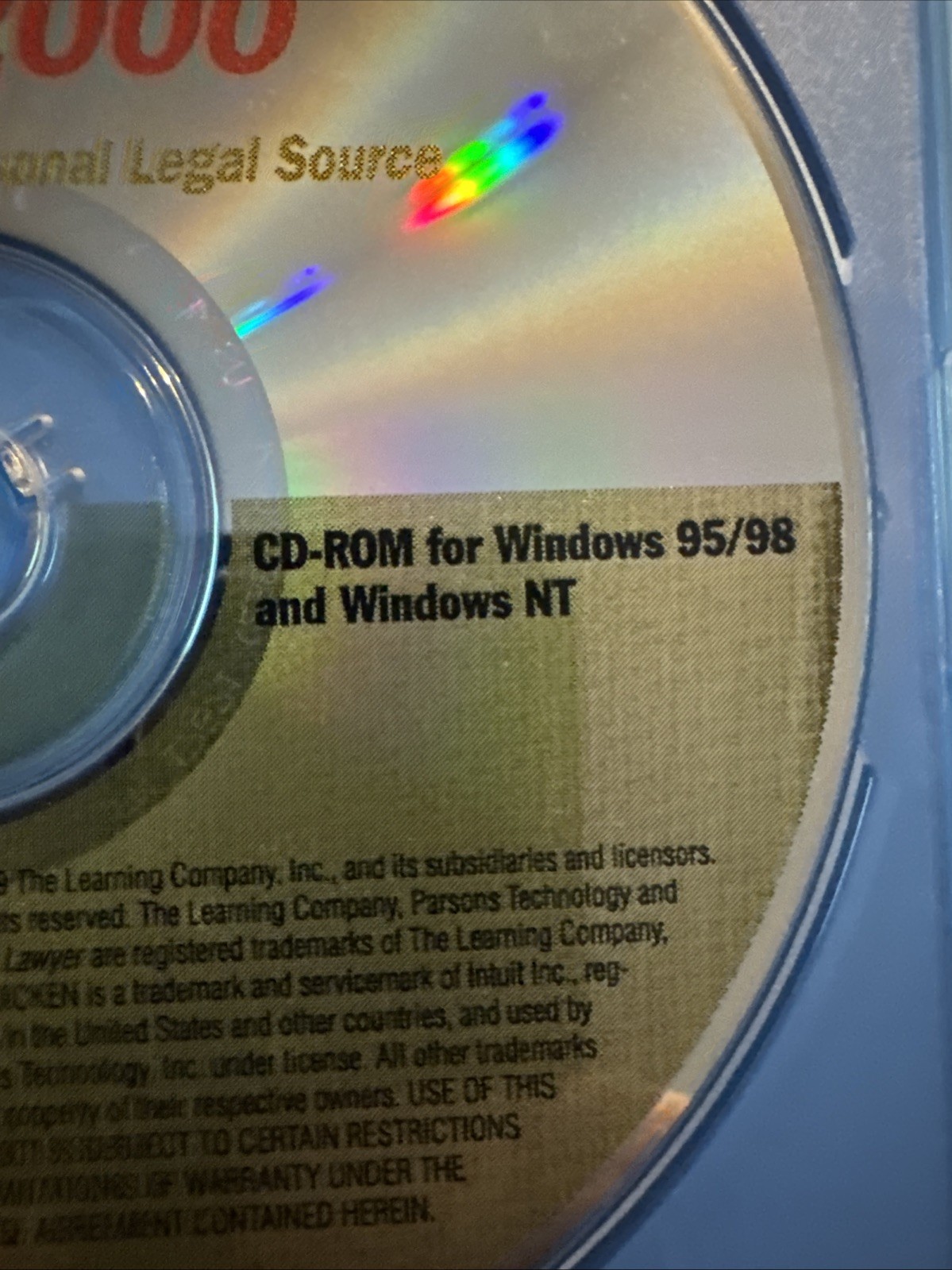 QUICKEN FAMILY LAWYER 2000 Disc SOFTWARE CD disc only untested